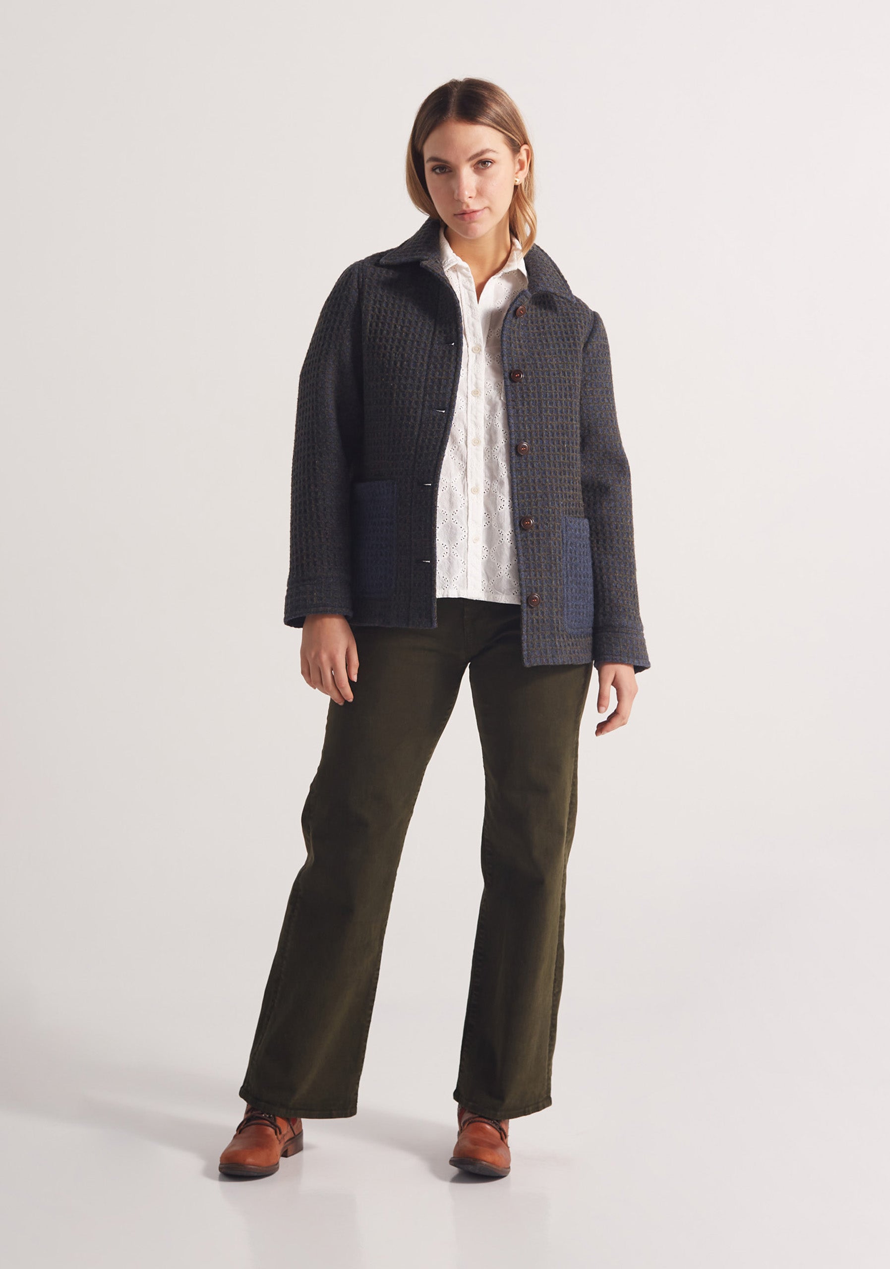 Chamarra Ankara Cuadros Azul