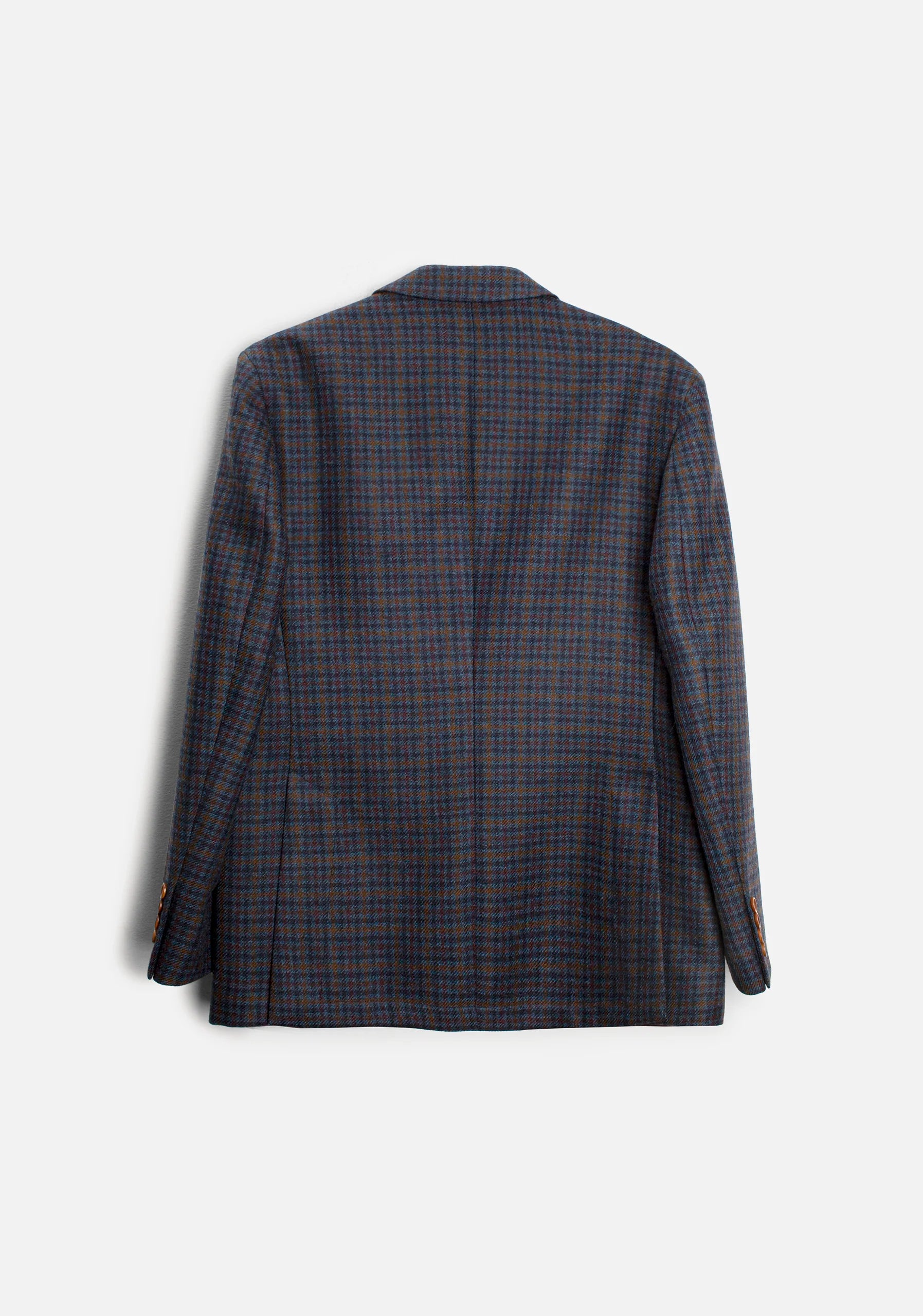 Saco H Poet Lana Cuadros Azul Med