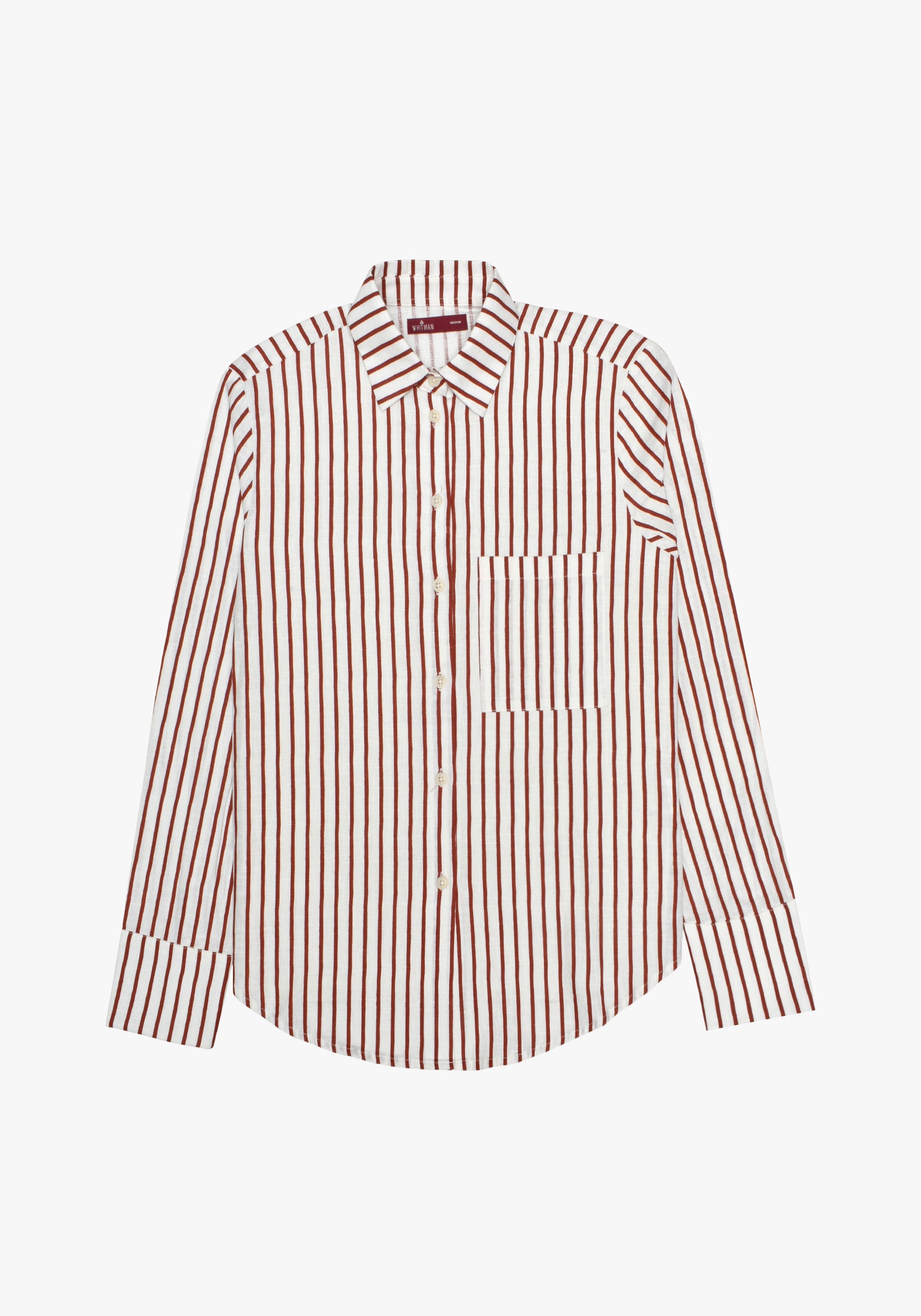 Blusa Clasica Bolsillo Lineas Vino