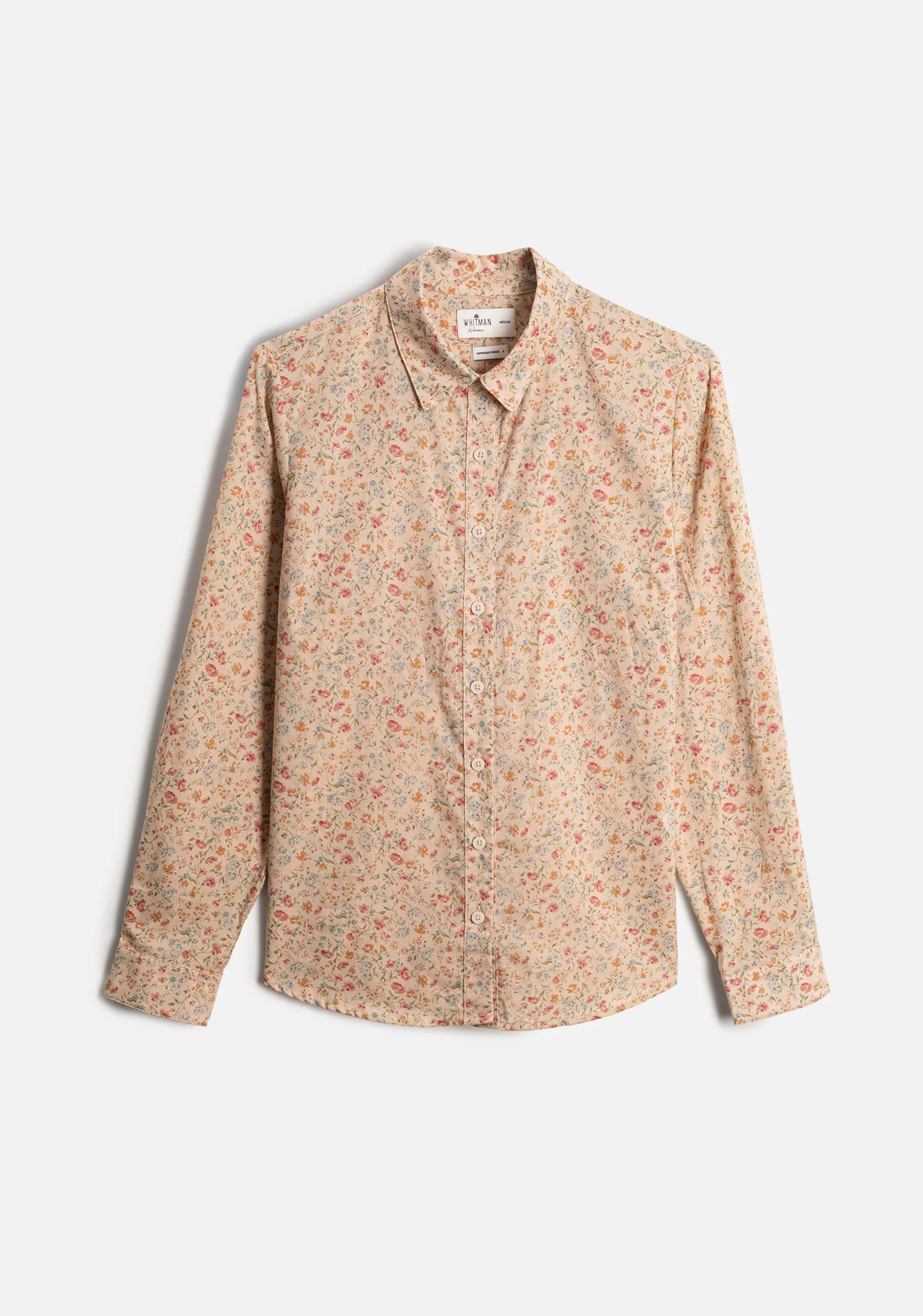 Camisa Allegra Fd. Beige Est. Flor Roja
