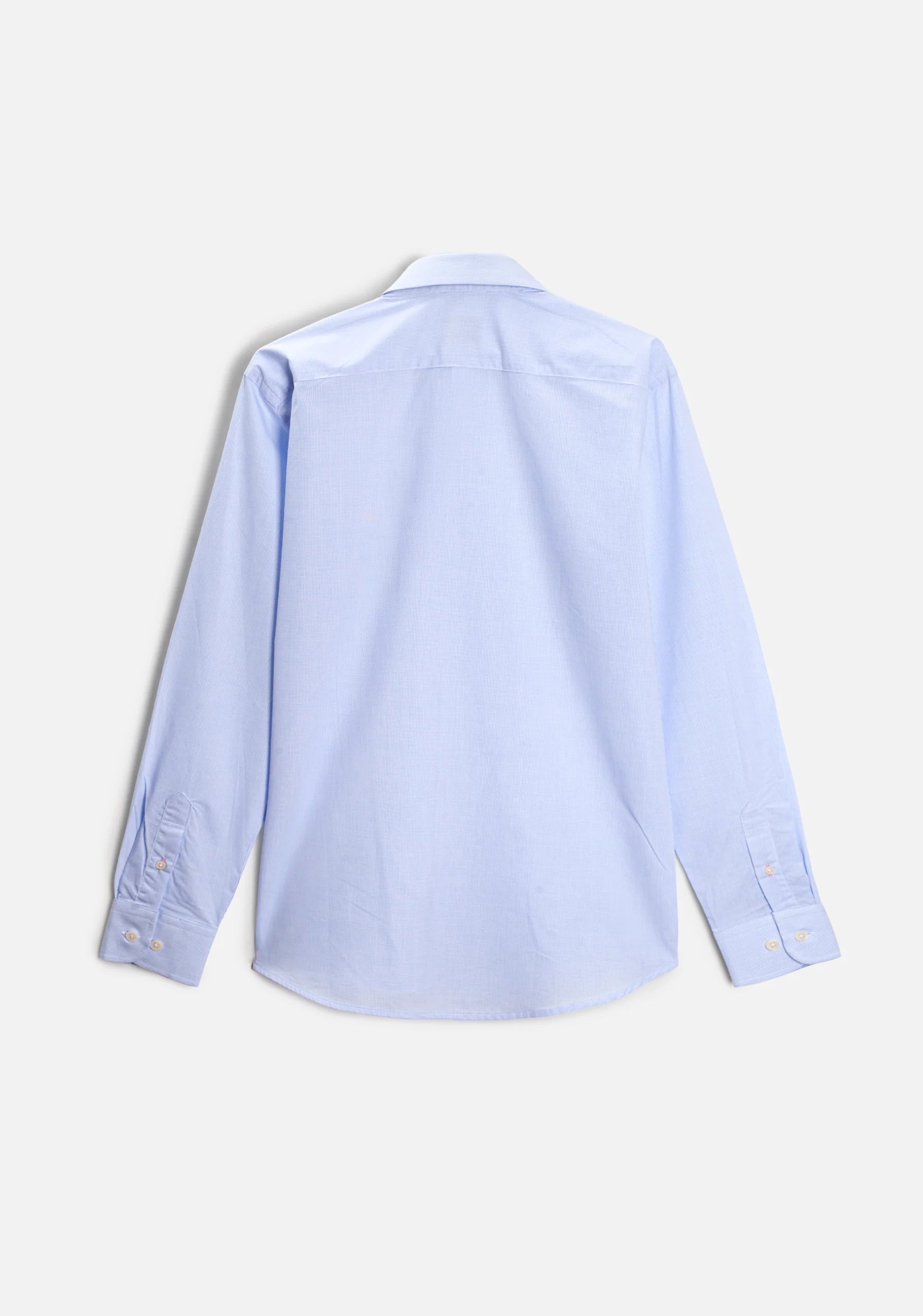 Camisa Cuadros Pequeños Azul - Blanco Cuello Button Down L-Ros