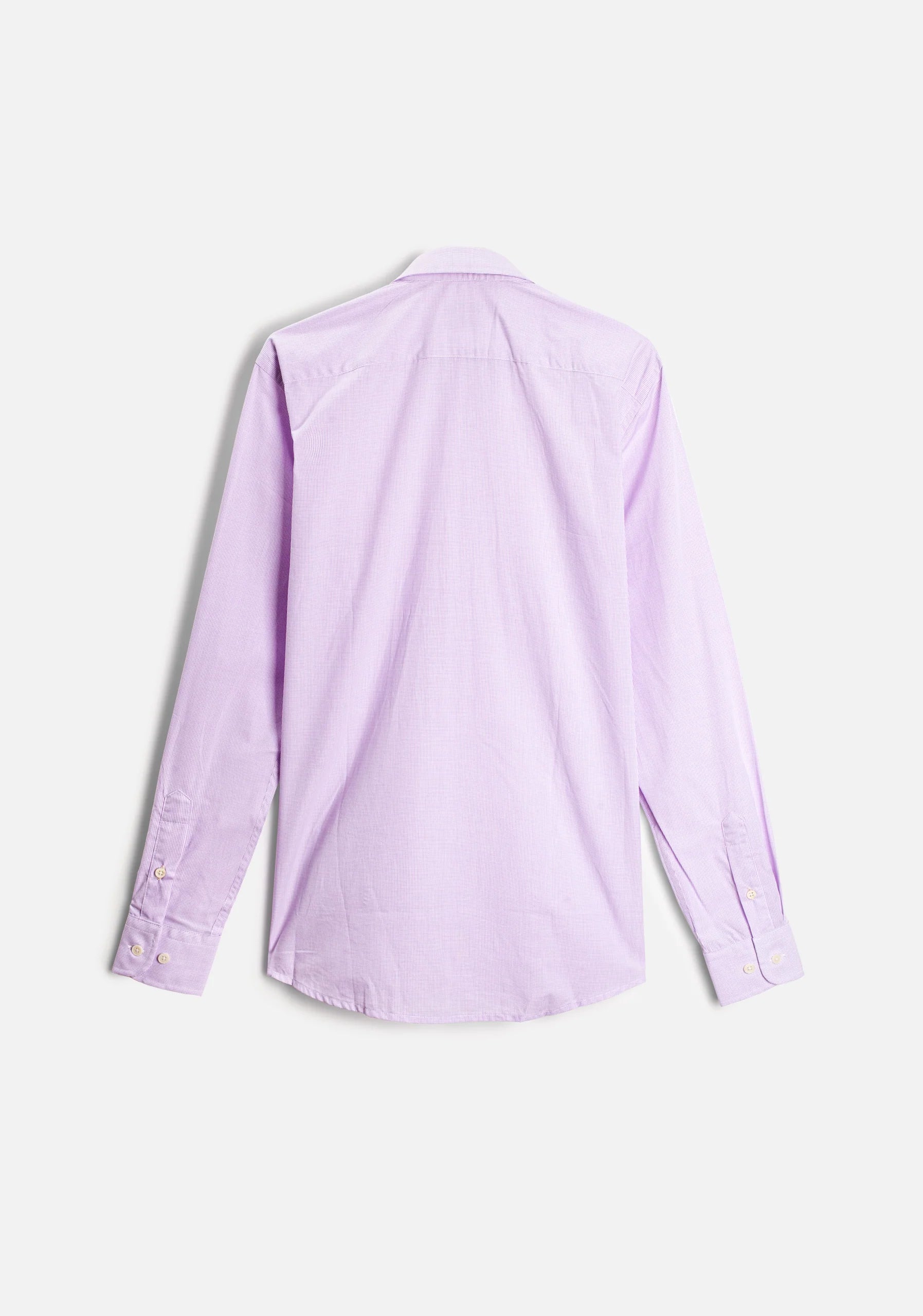 Camisa Cuadros Pequeños Lila - Blanco Cuello Button Down L-Mar