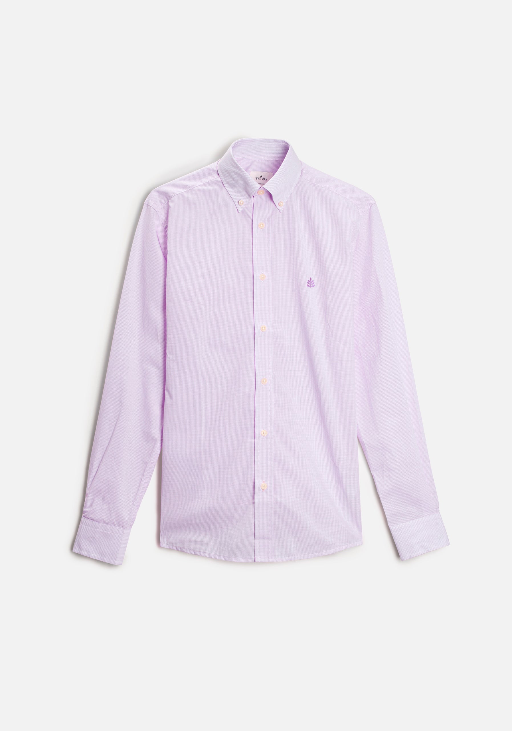 Camisa H CBD Cuadros Peq. L-Atn Morado Claro
