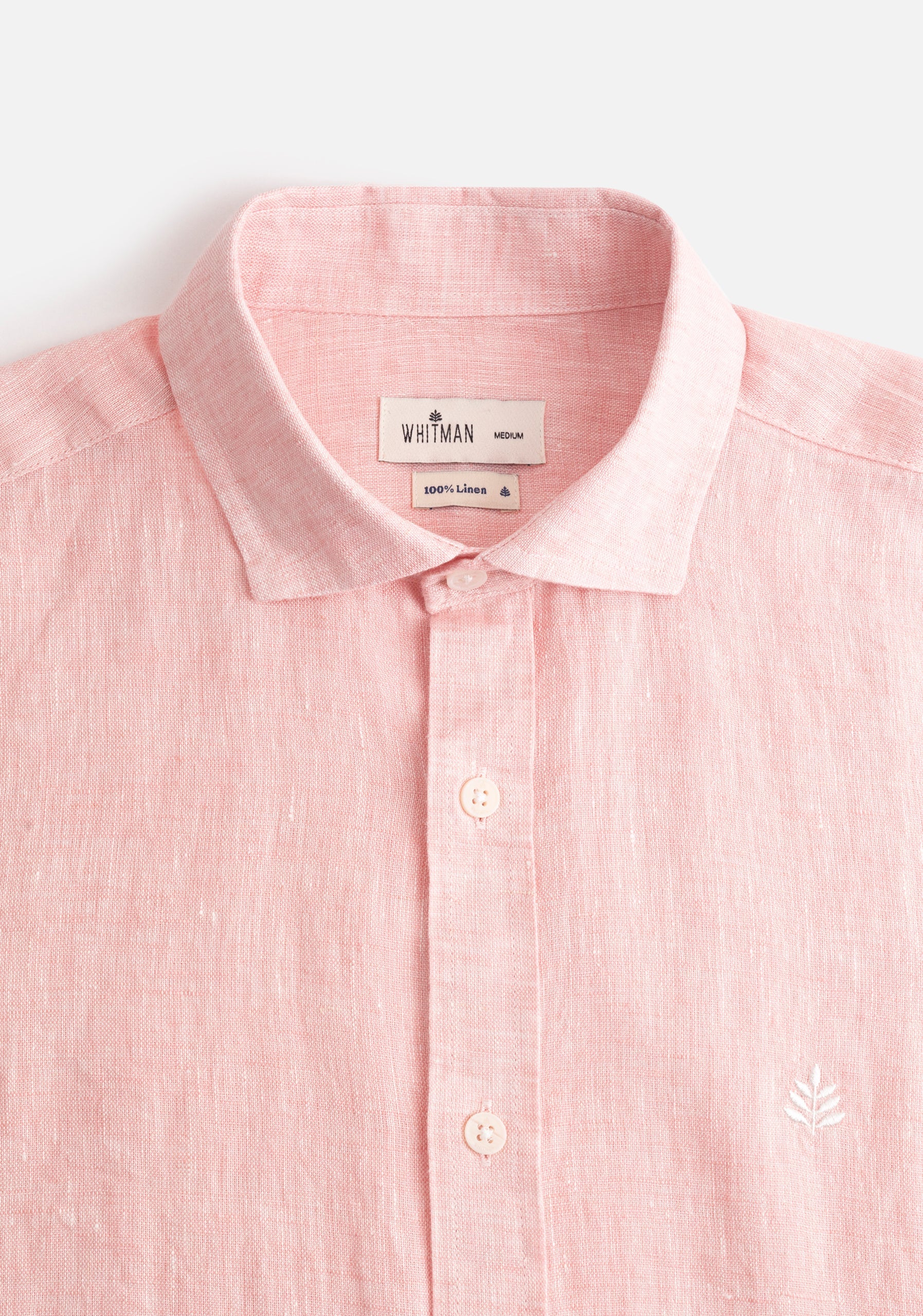 Camisa Lino Cuello Francés Palo De Rosa L-Mar