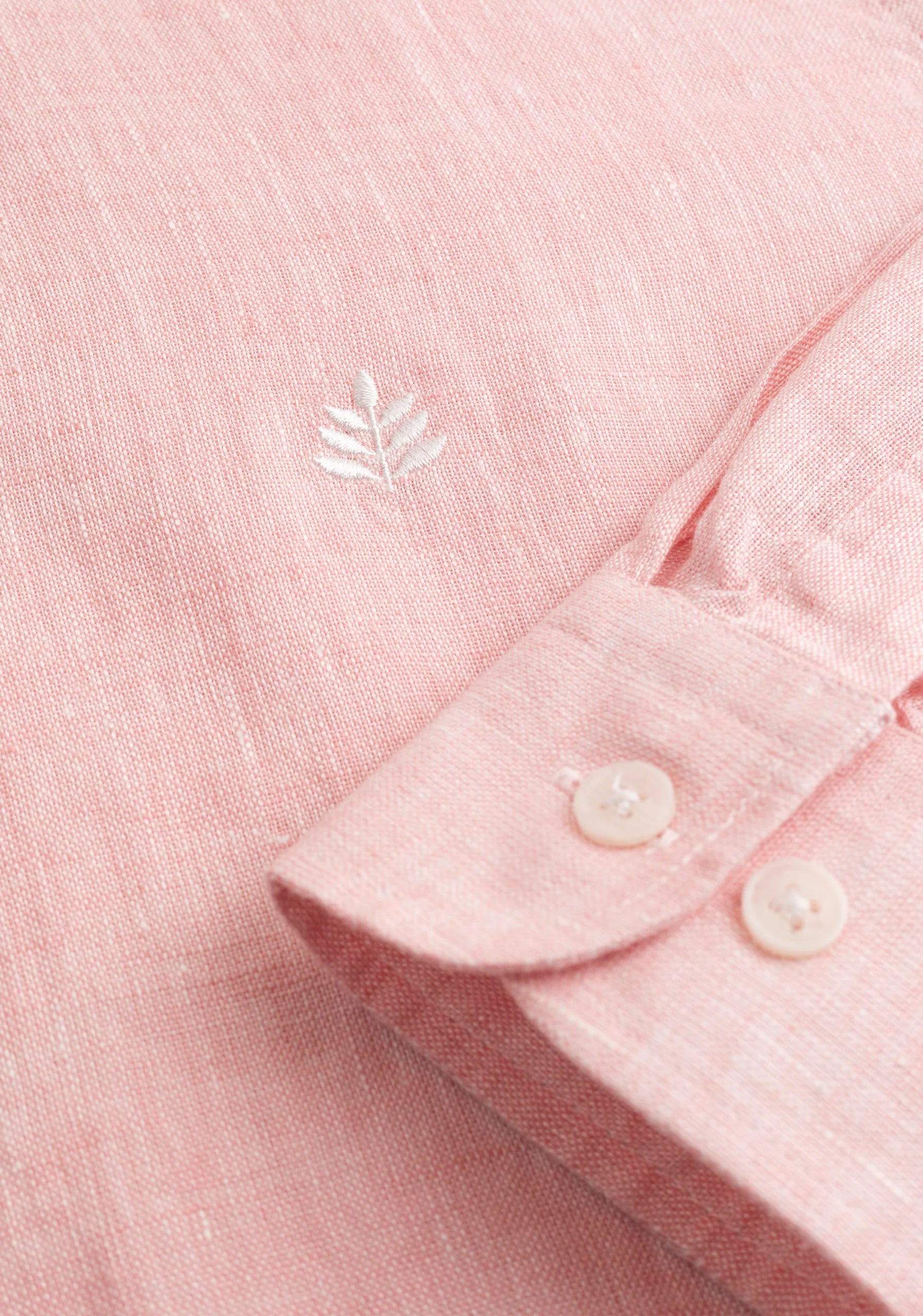 Camisa Lino Cuello Francés Palo De Rosa L-Mar