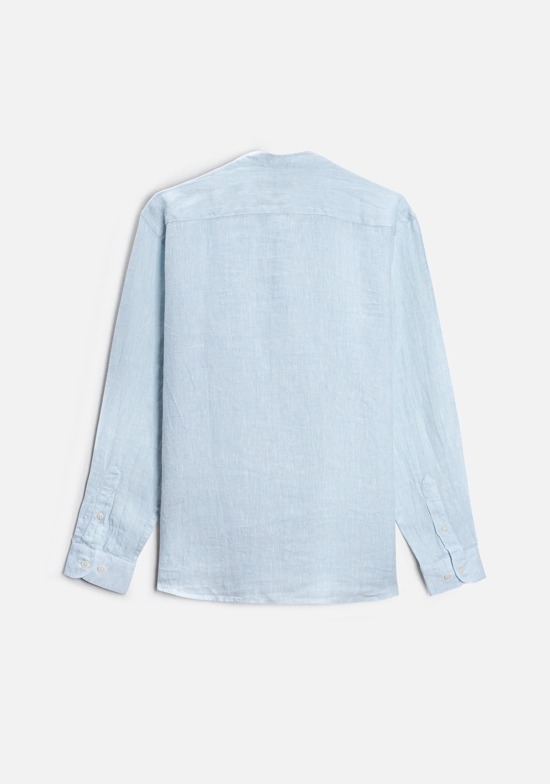 Camisa Lino Cuello Nerú Blanco Azulado