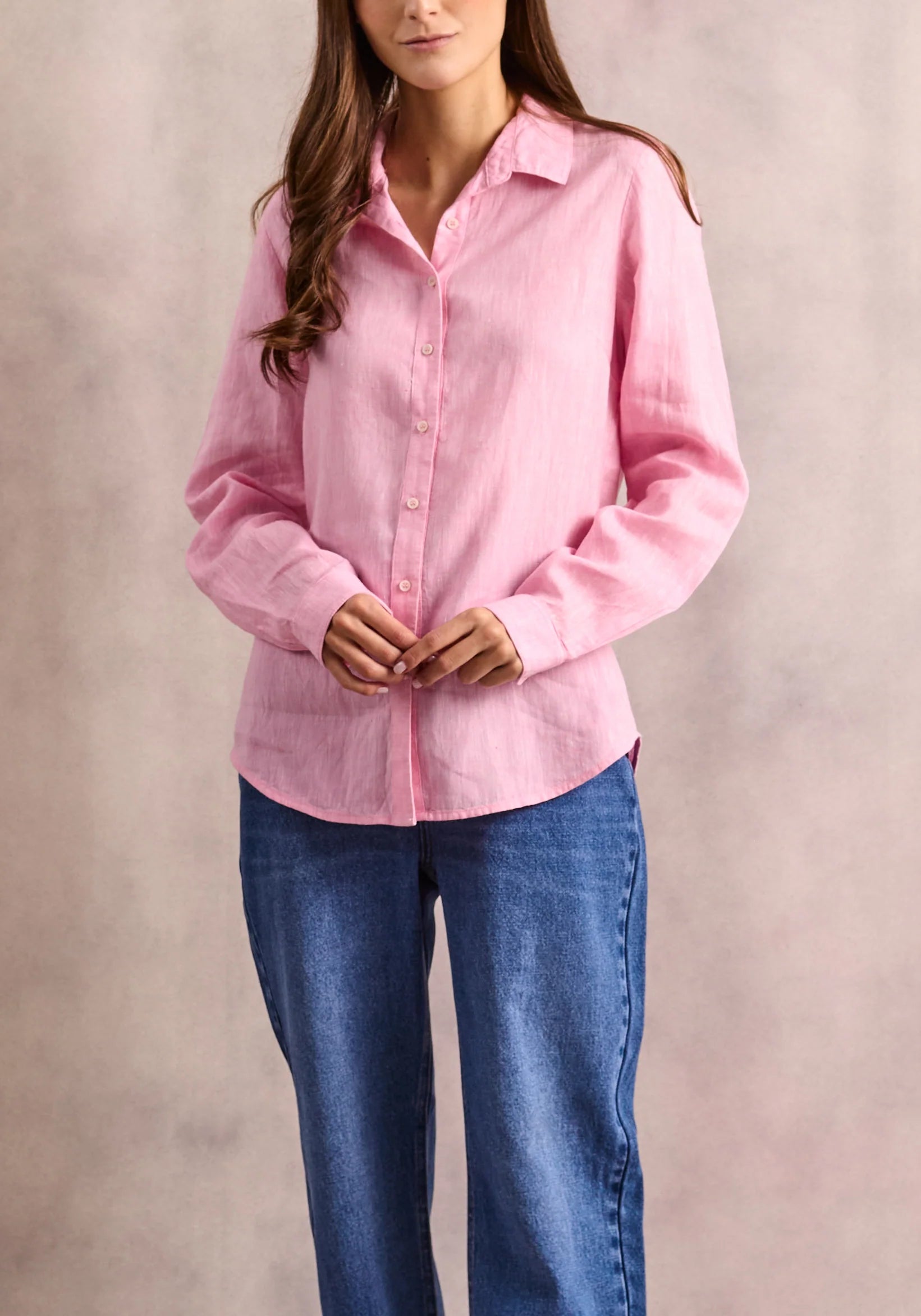 Camisa Bruna Lino Rosado