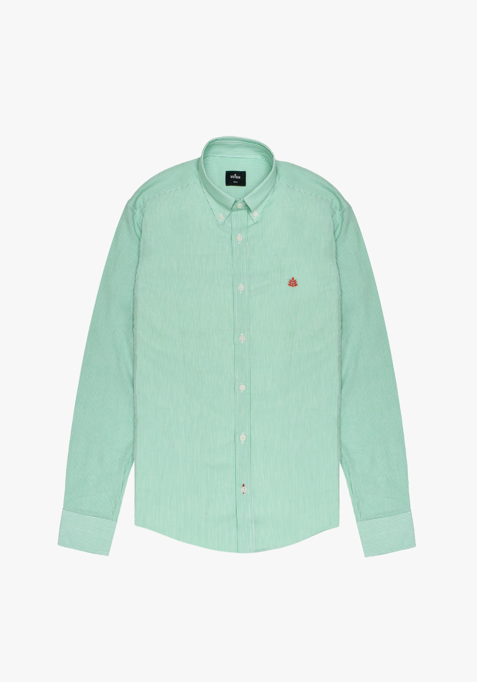Camisa Whitman Lineas Del. Verde Medio - Blanco