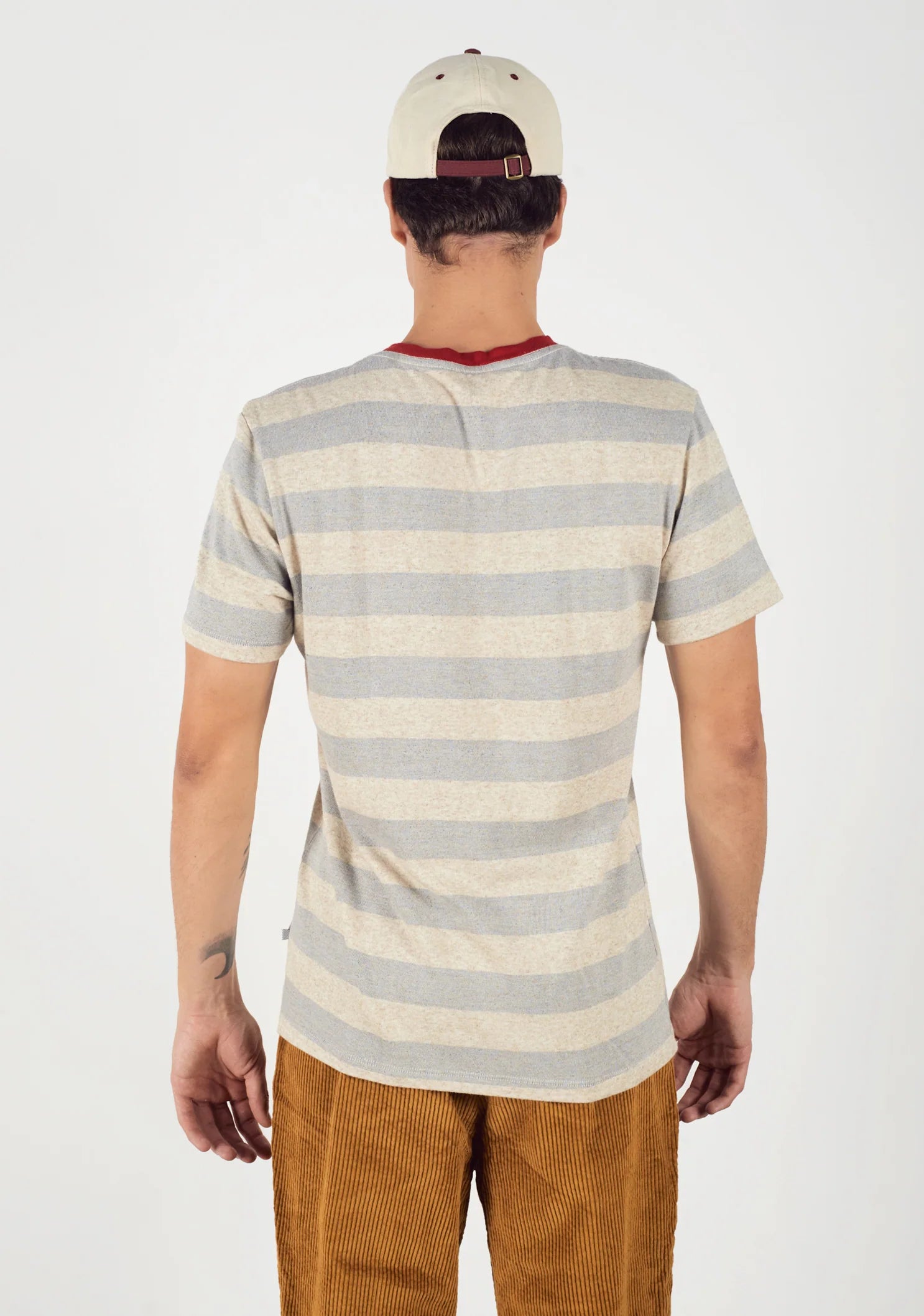 Playera Boyd Rayas Azul - Beige
