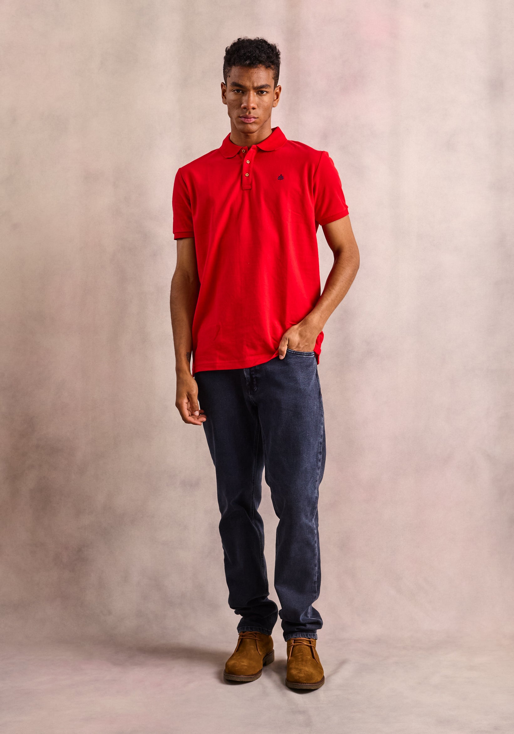 Playera Tipo Polo Rojo
