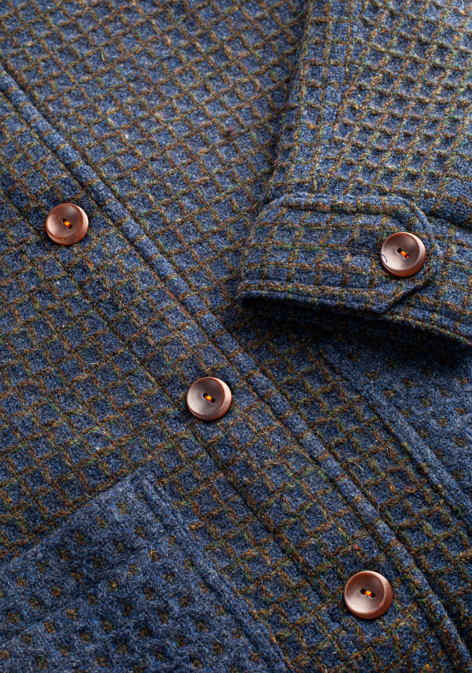 Chamarra Ankara Cuadros Azul