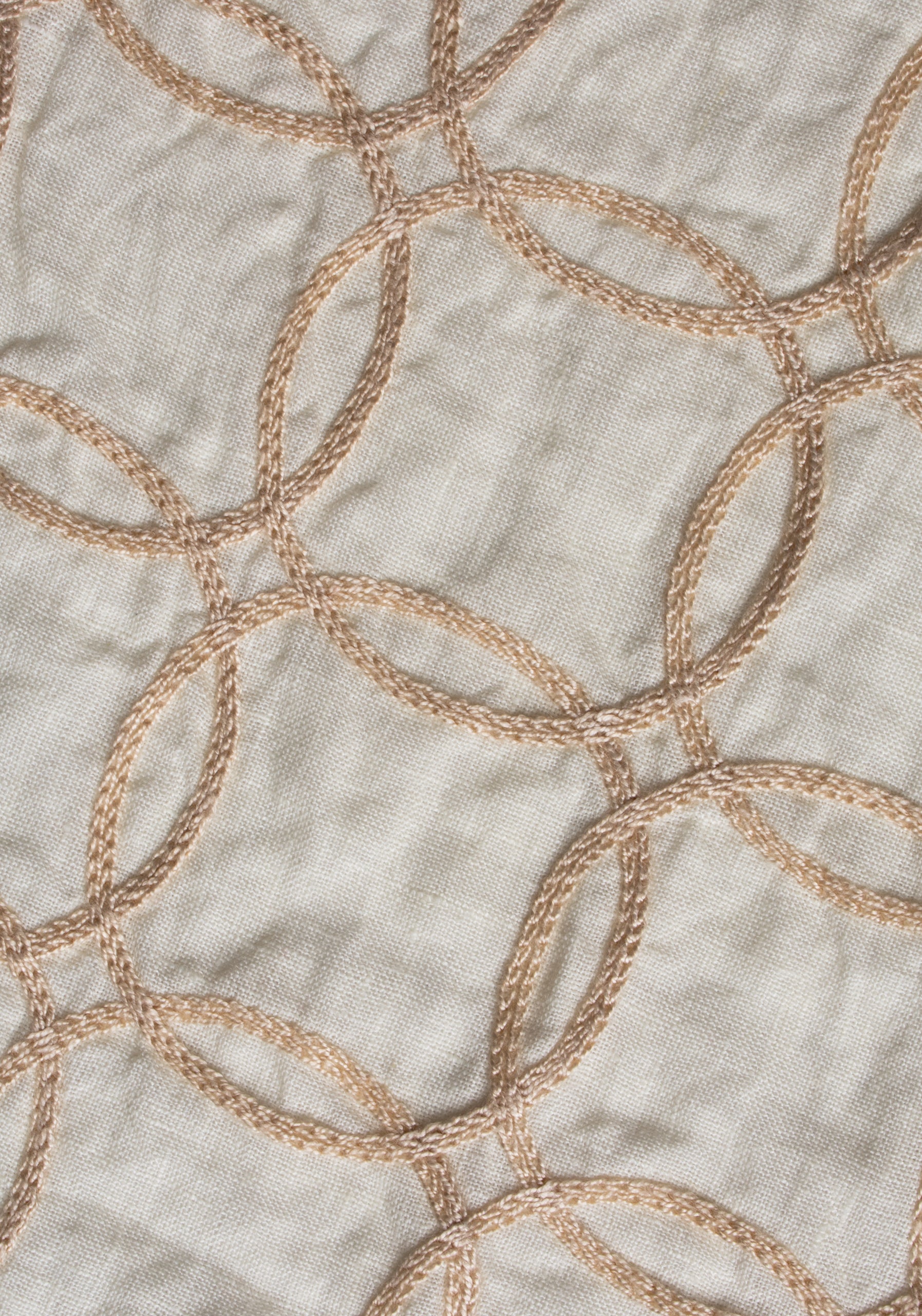 Camisa Cubana Lino Bordado Optico Habano - Beige