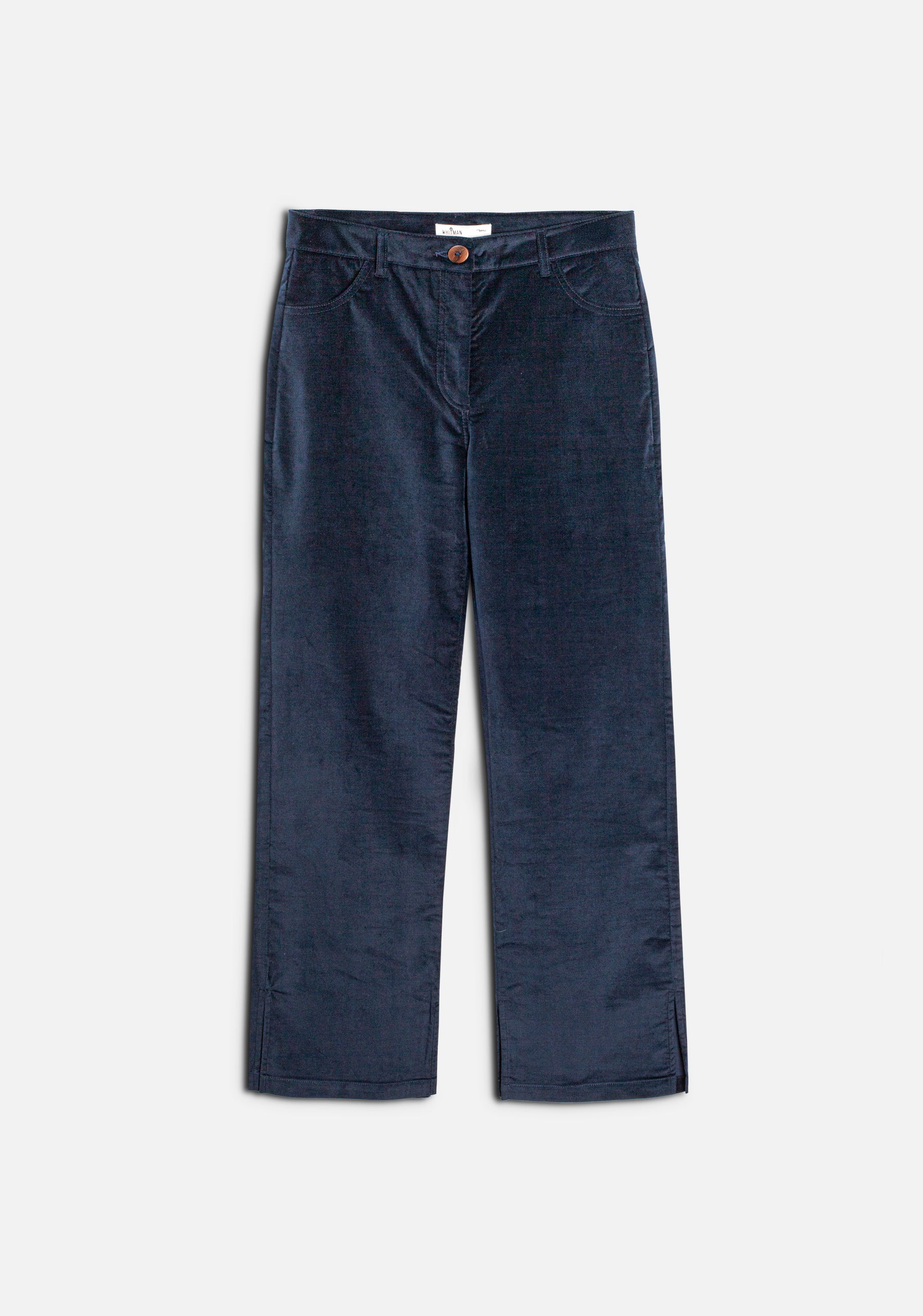 Pantalón Lourdes Pana Lisa Azul Oscuro