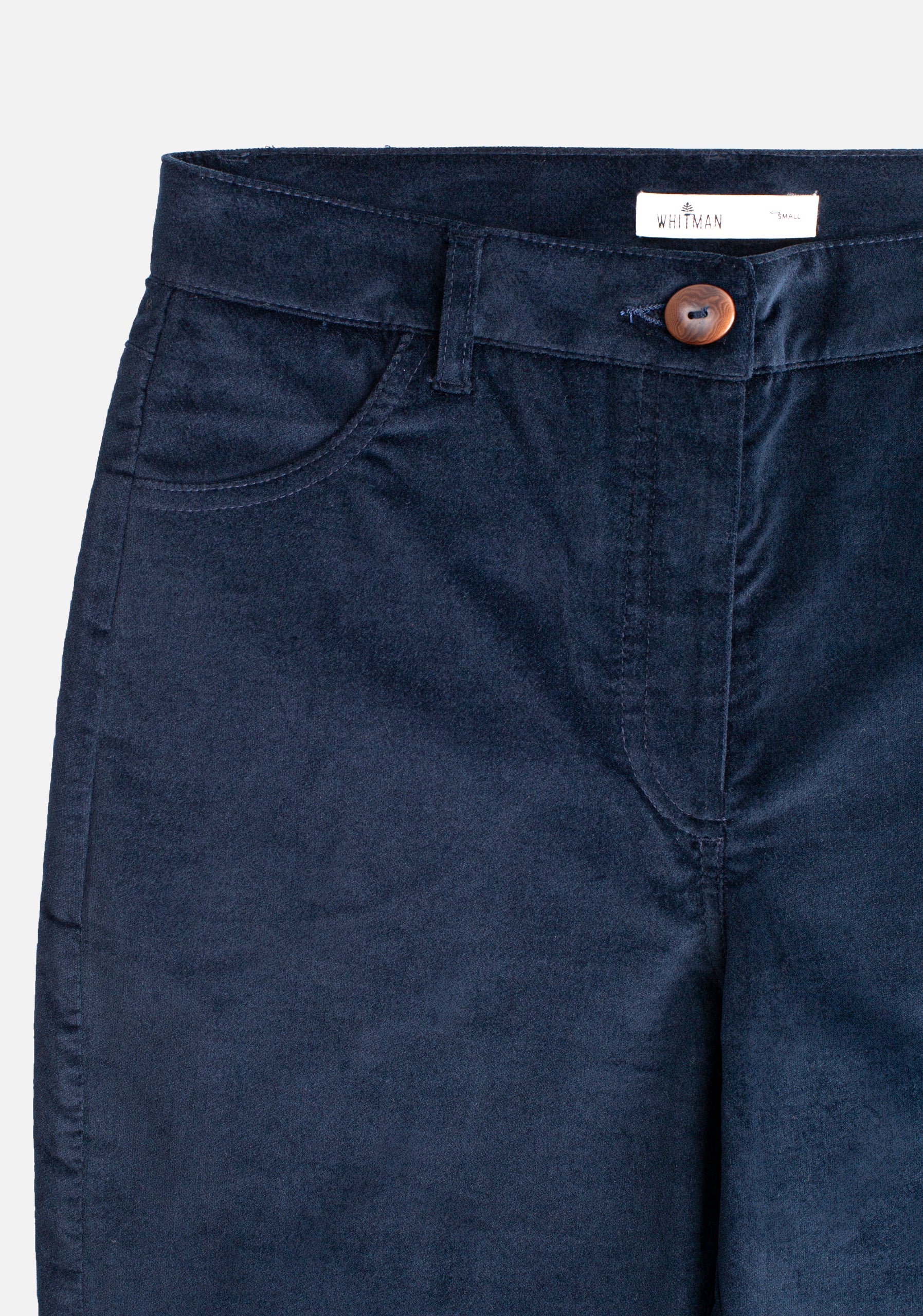 Pantalón Lourdes Pana Lisa Azul Oscuro
