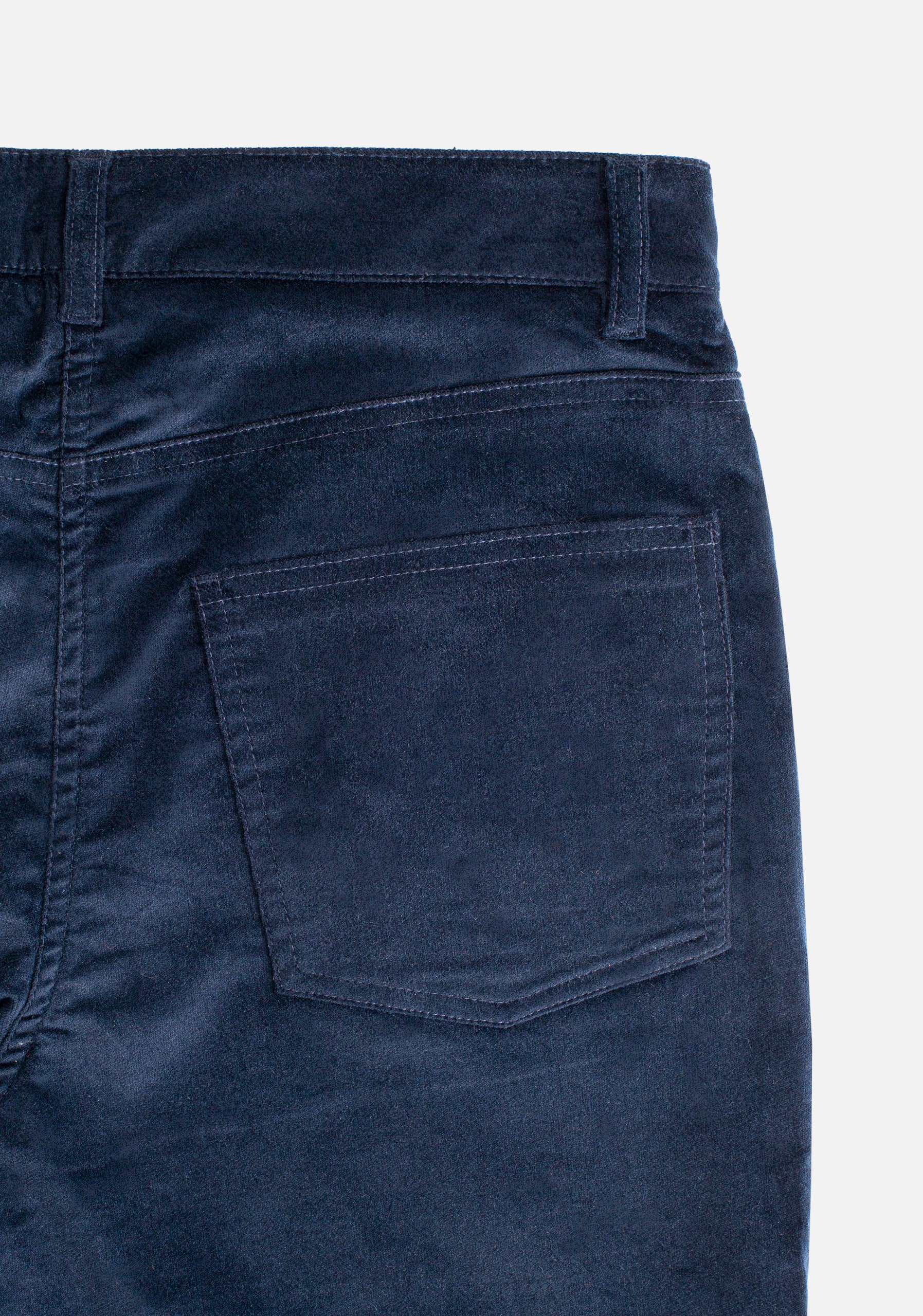 Pantalón Lourdes Pana Lisa Azul Oscuro