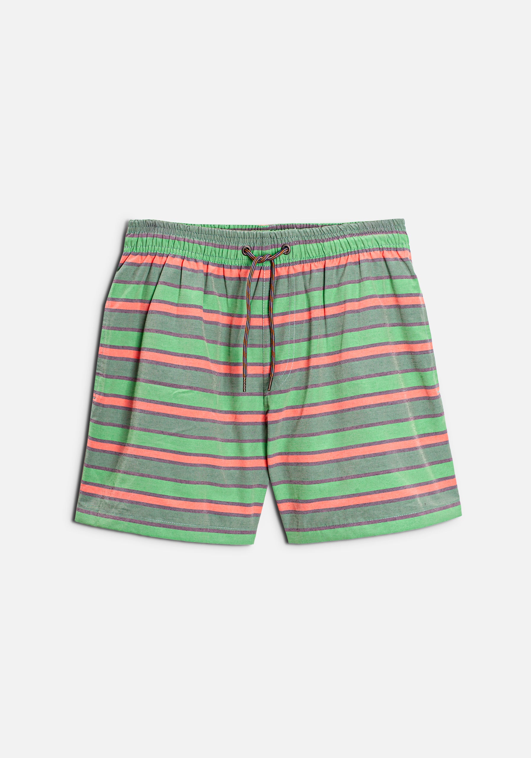 Pantaloneta Cancún Rayas Verde - Morado
