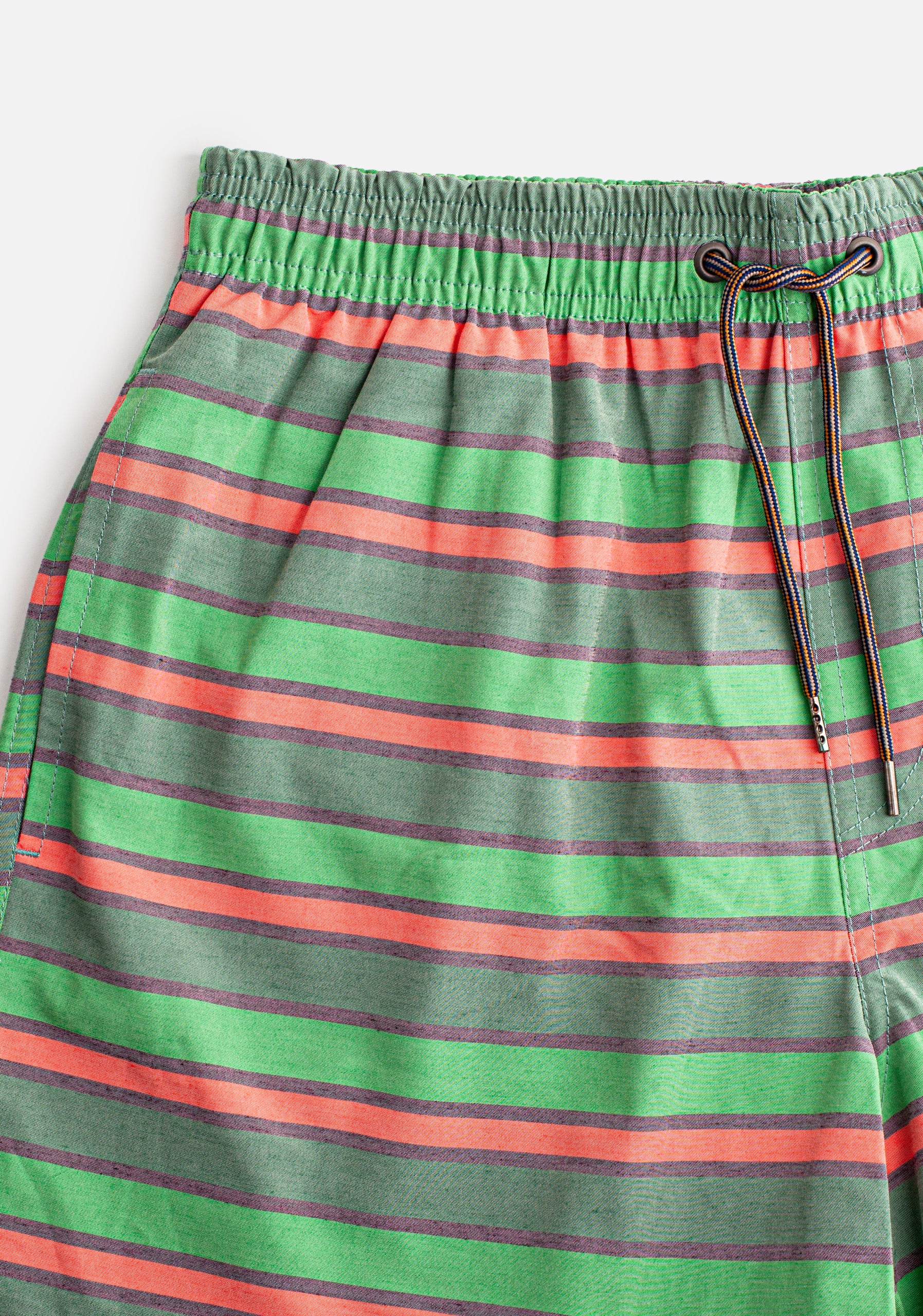 Pantaloneta Cancún Rayas Verde - Morado