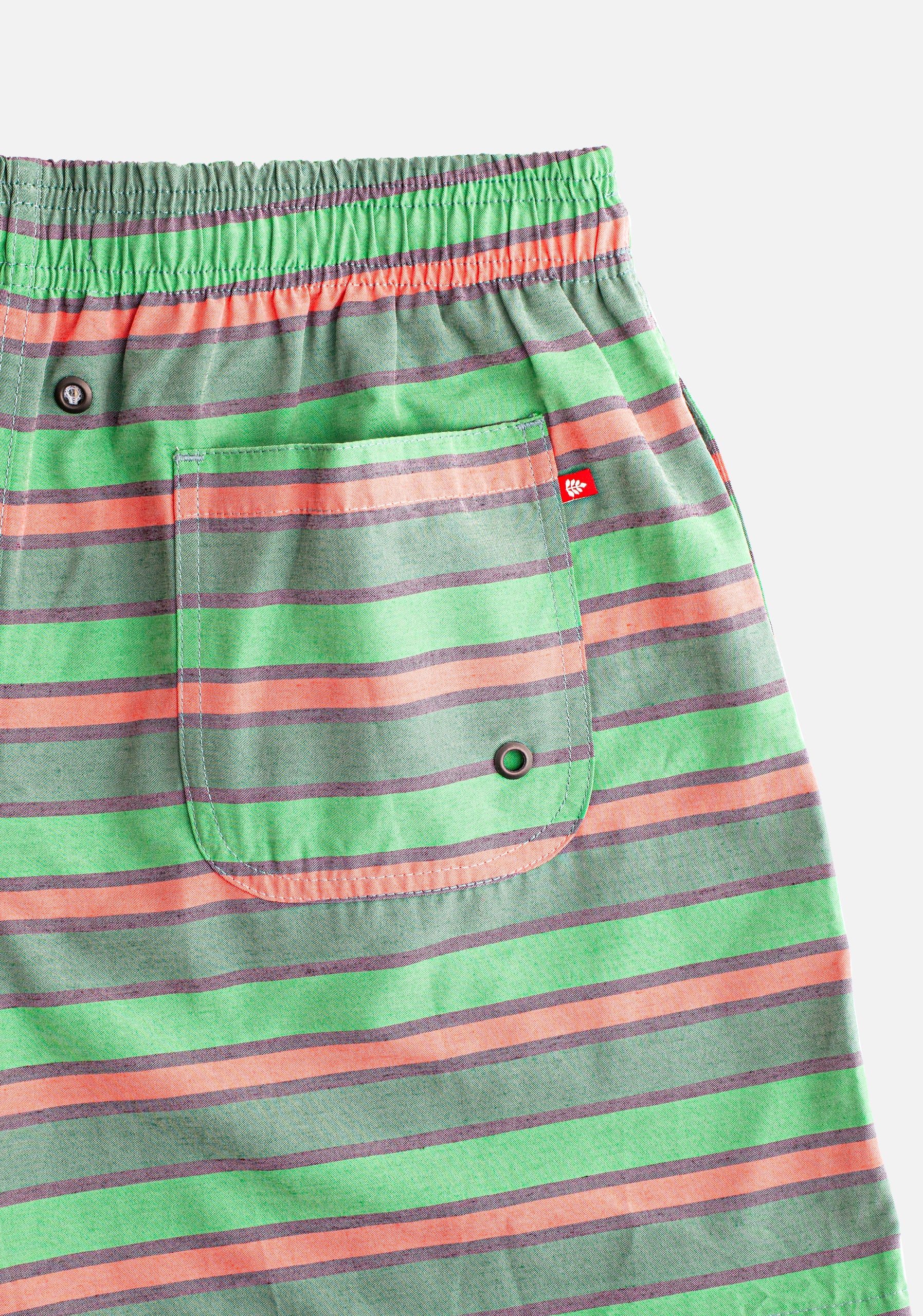 Pantaloneta Cancún Rayas Verde - Morado