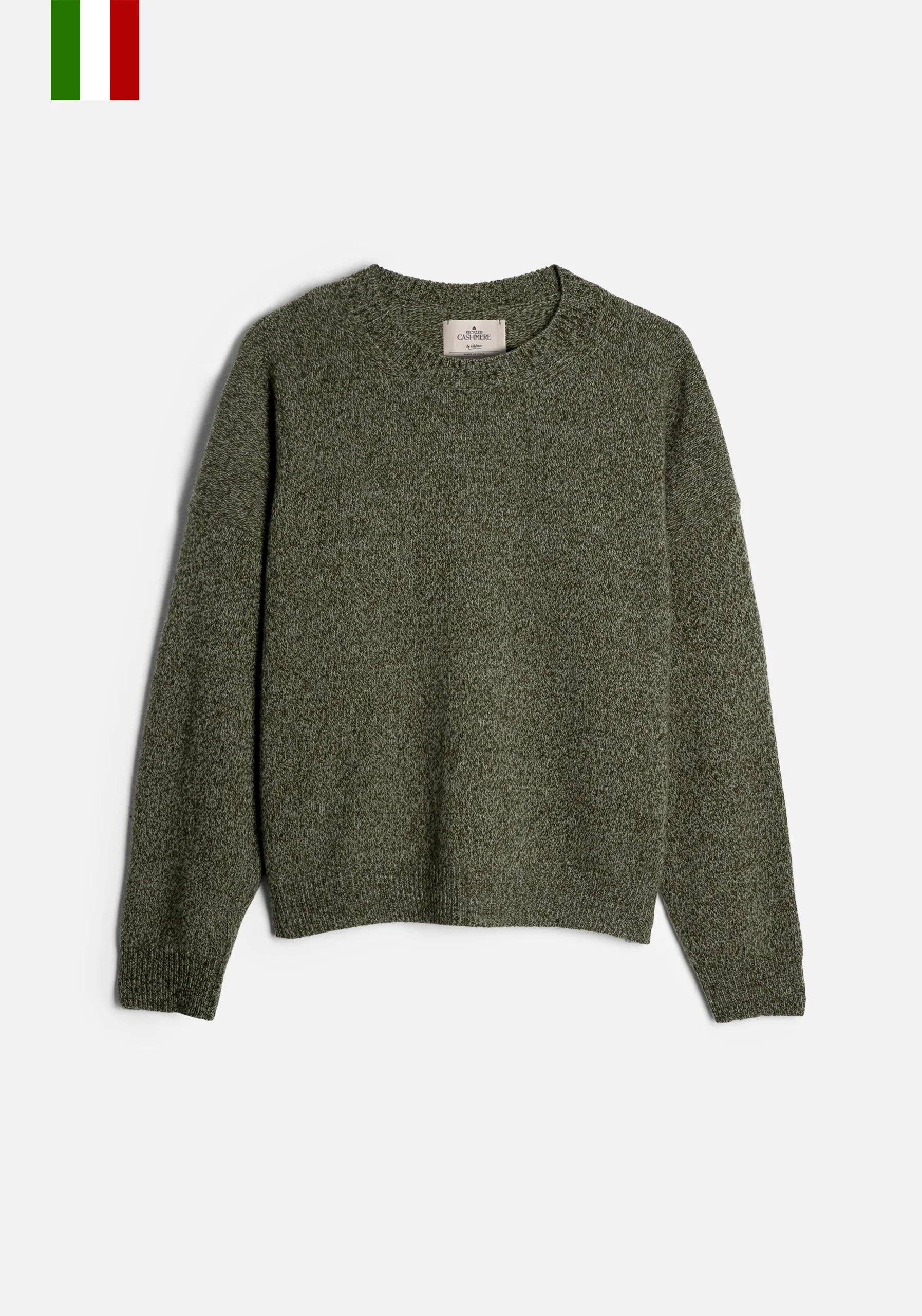 Sweater Knit Violet CRD Marfil - Verde Olive