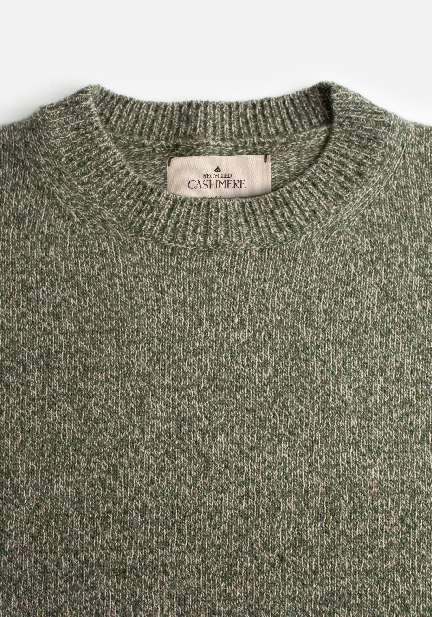Sweater Knit Violet CRD Marfil - Verde Olive