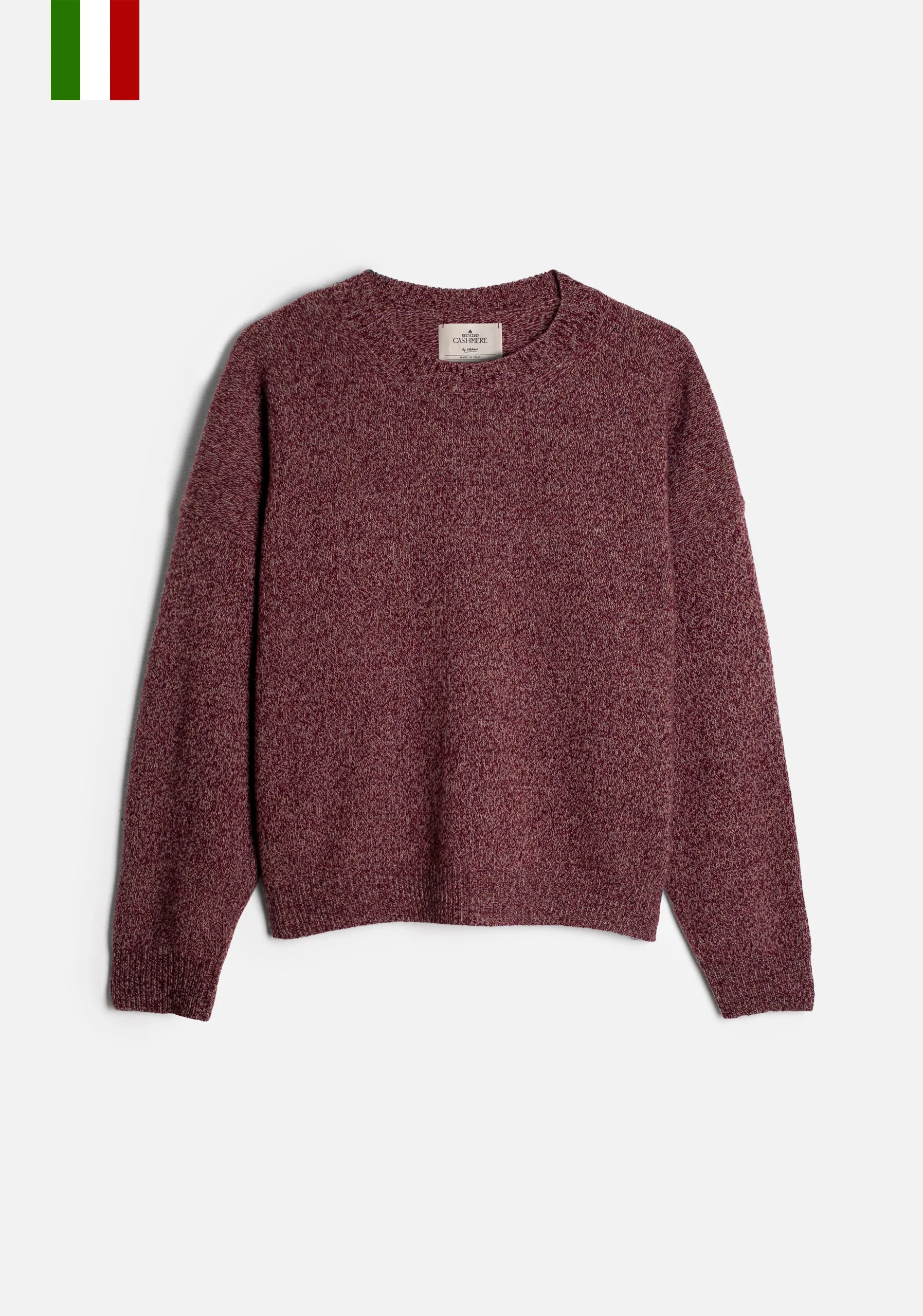 Sweater Knit Violet CRD Marfil - Vino Tinto