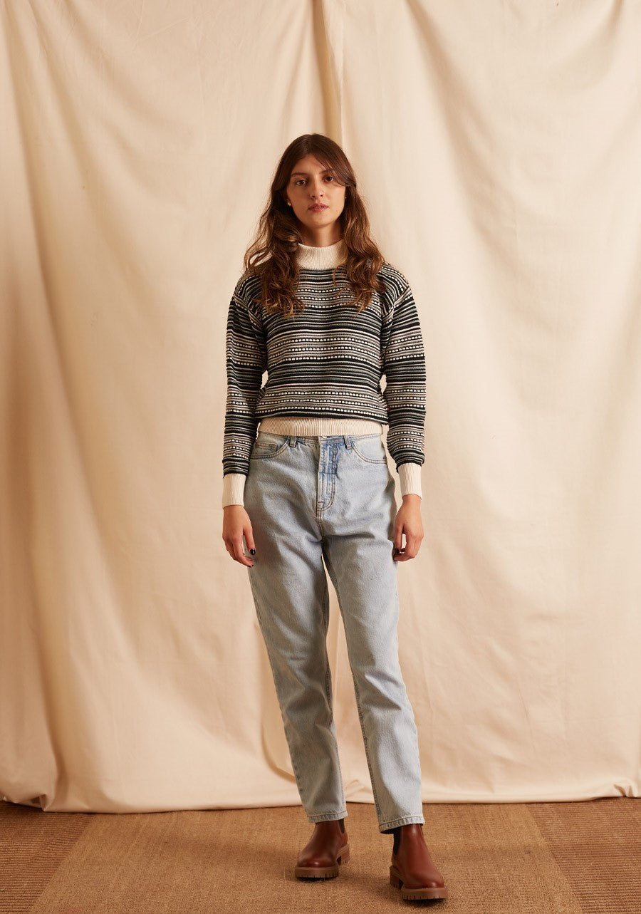Sweater Noruega Verde Mezcla