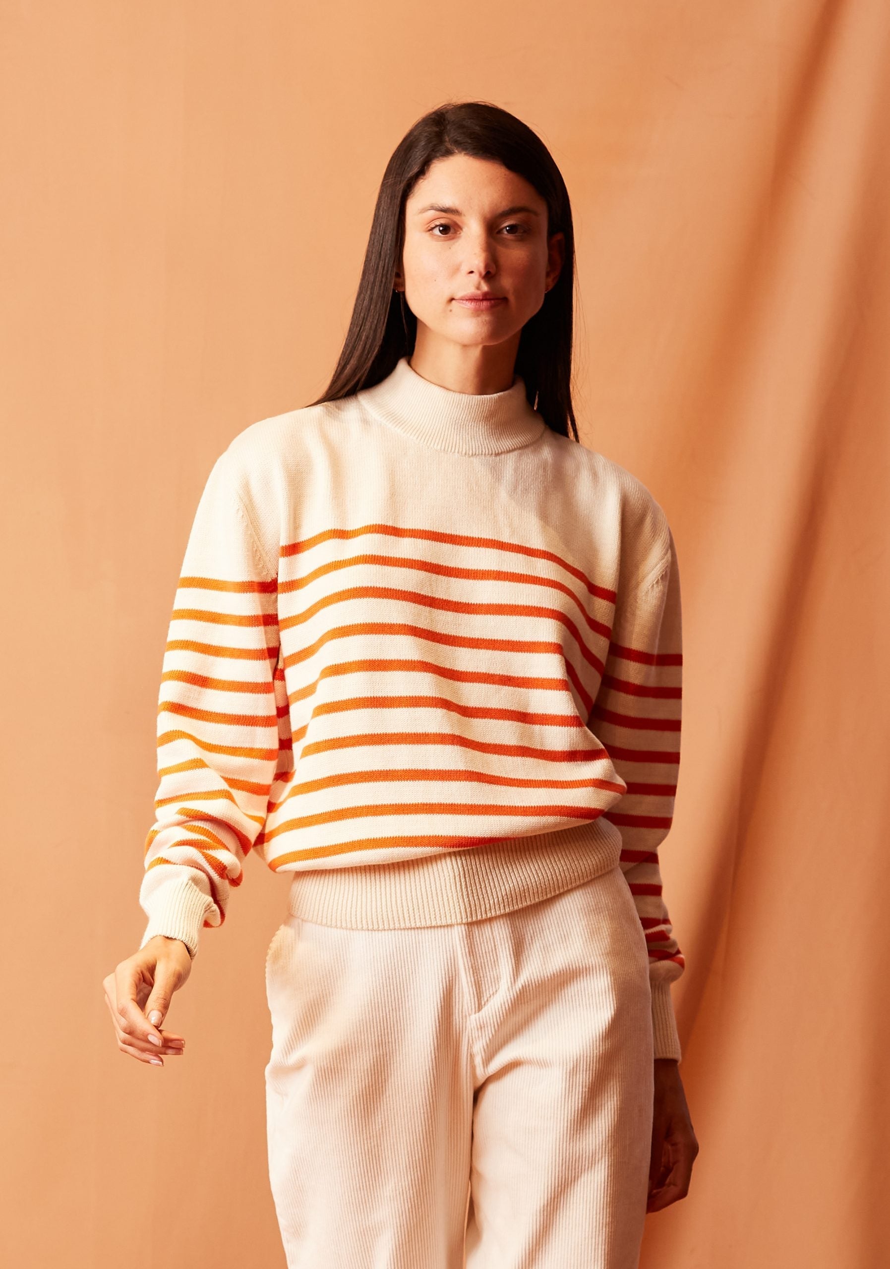 Sweater Virginia Hueso / Naranja