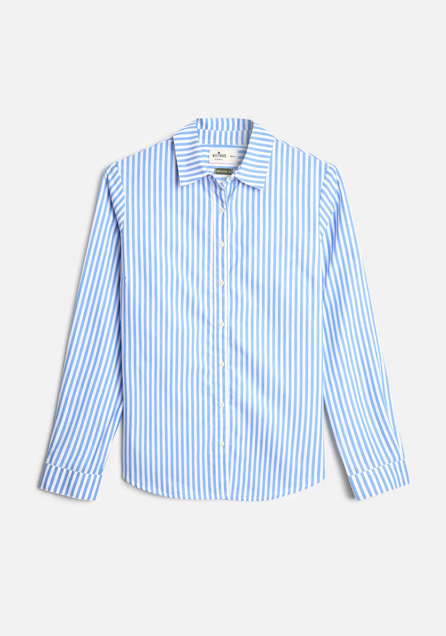 Camisa Ciara Rayas Azul Med - Blanco