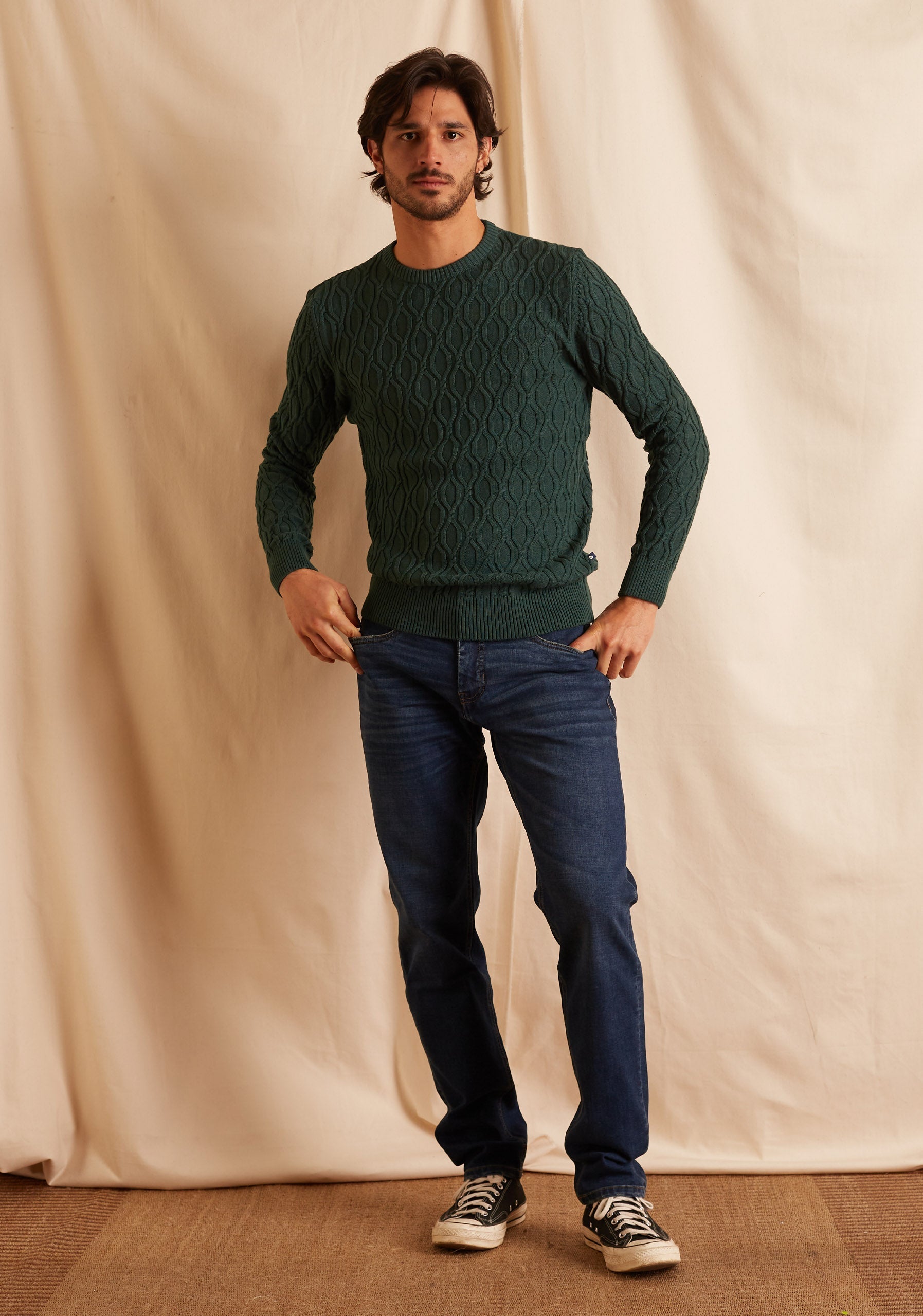 Sweater Rombos Verde Oscuro