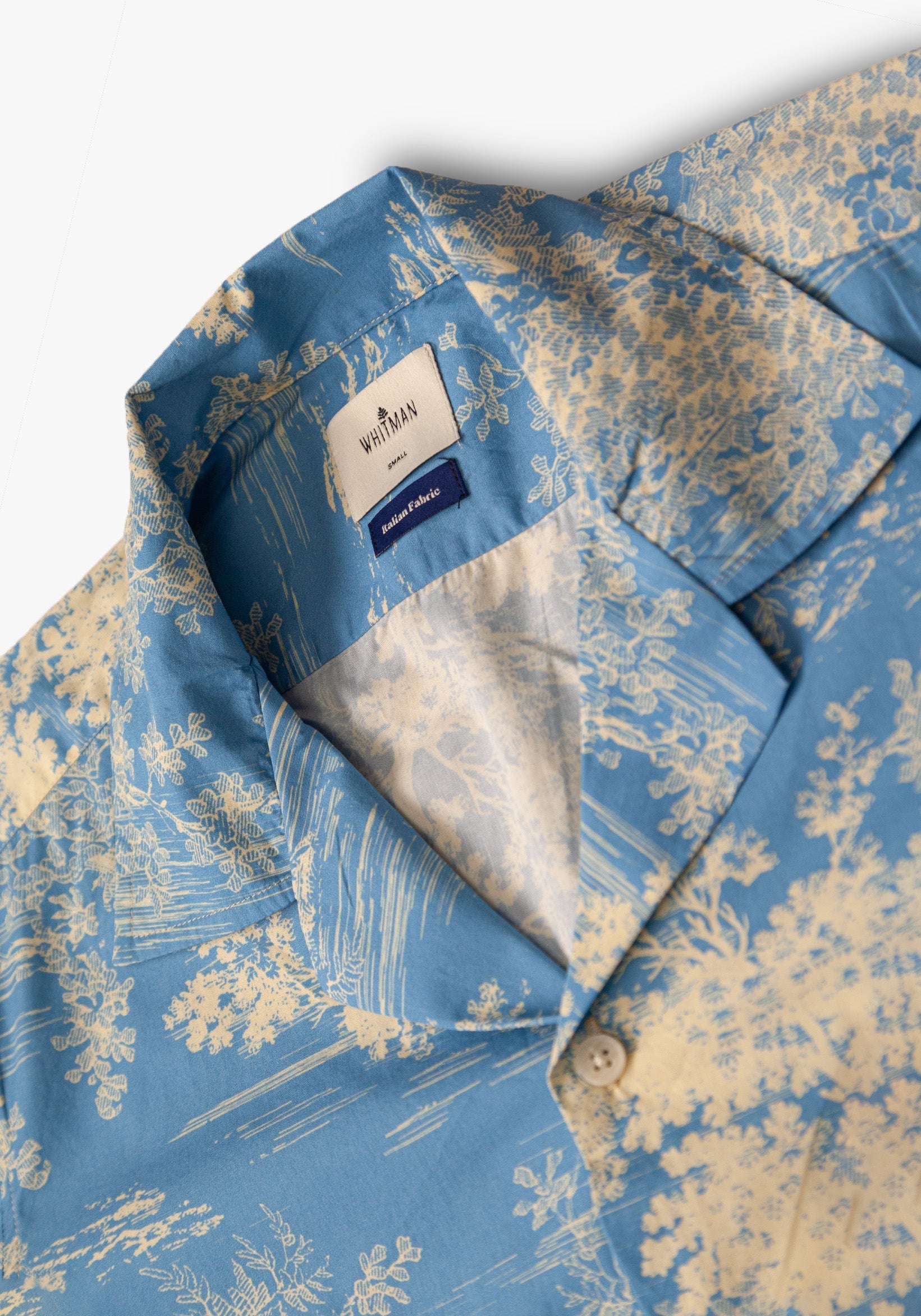 Camisa Cubana Est. Italo Azul - Beige