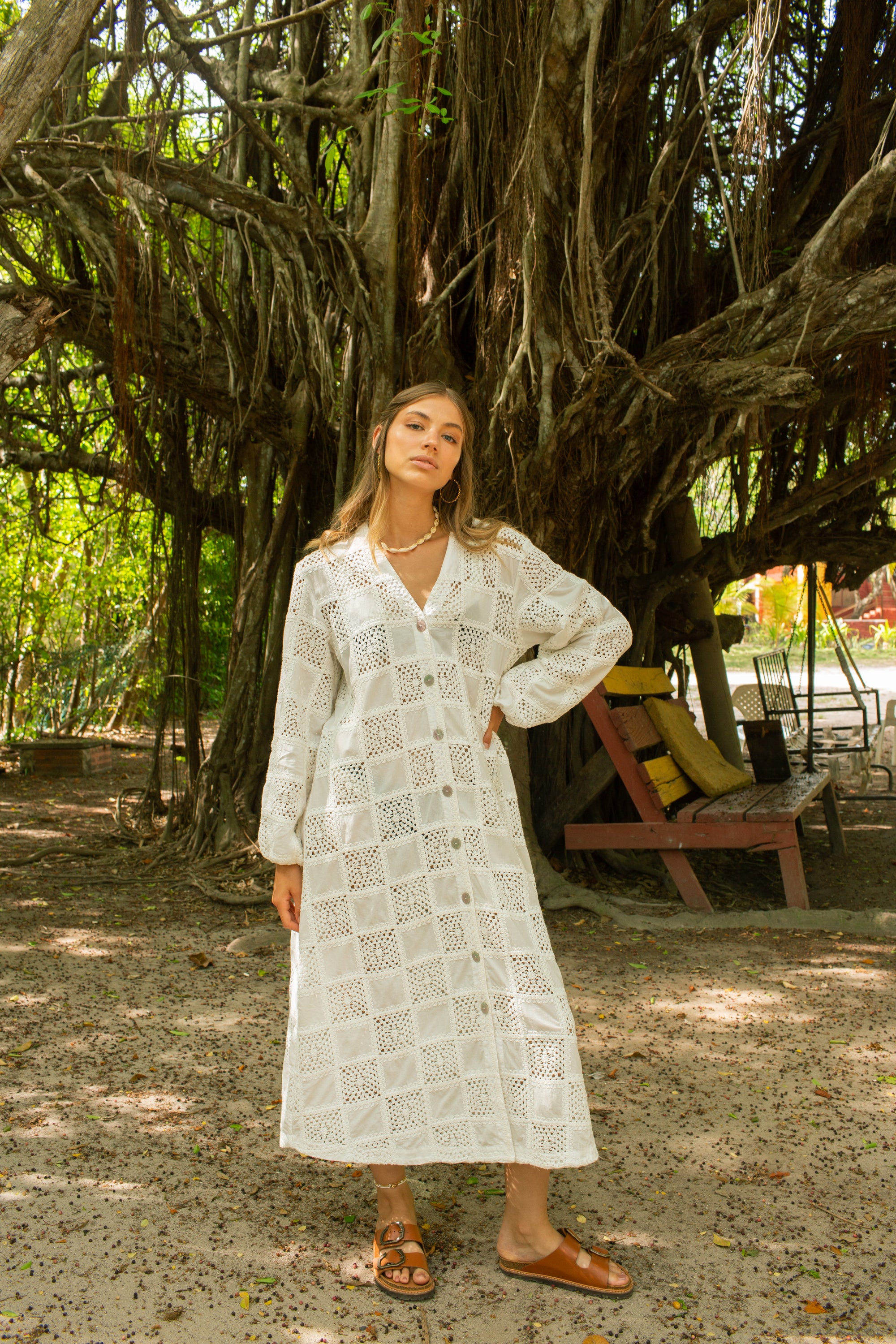 Vestido M Kamala Largo Blanco
