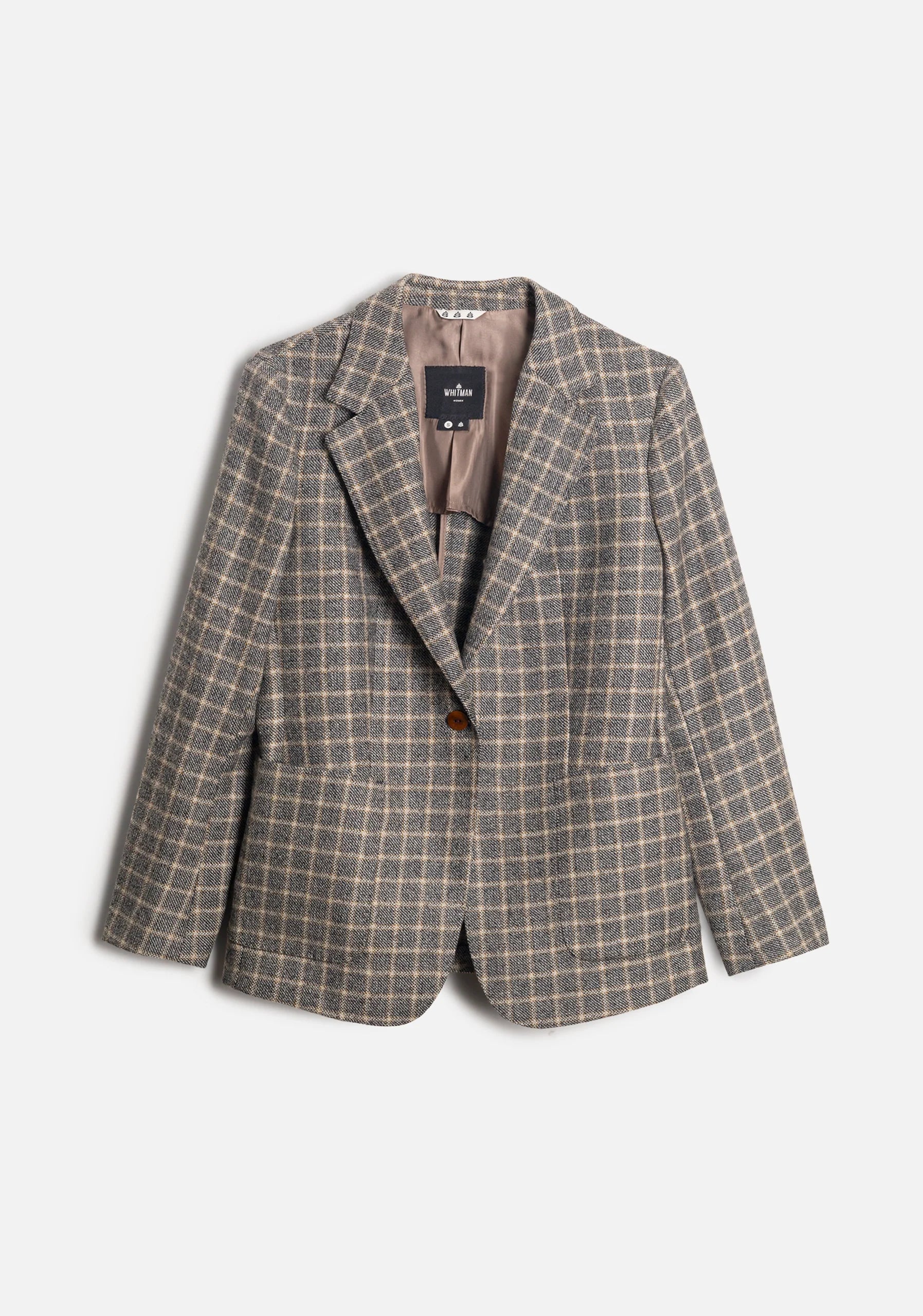 Saco Agatha Gris Beige Cuadros