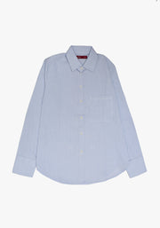Blusa Clásica Bolsillo Líneas Del. Azul
