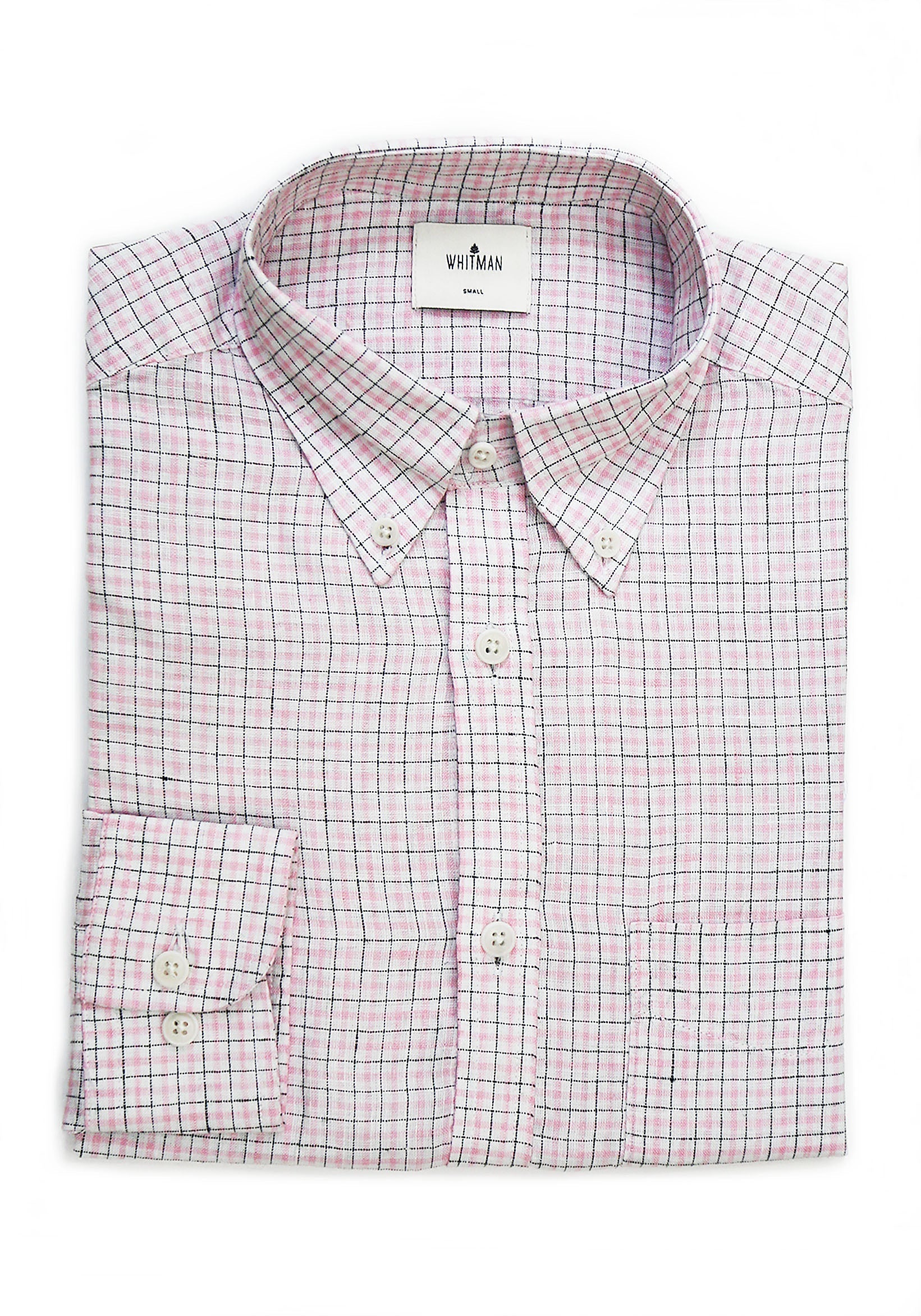 Camisa Lino Cbd Cuadros Blanco - Rosado - Negro