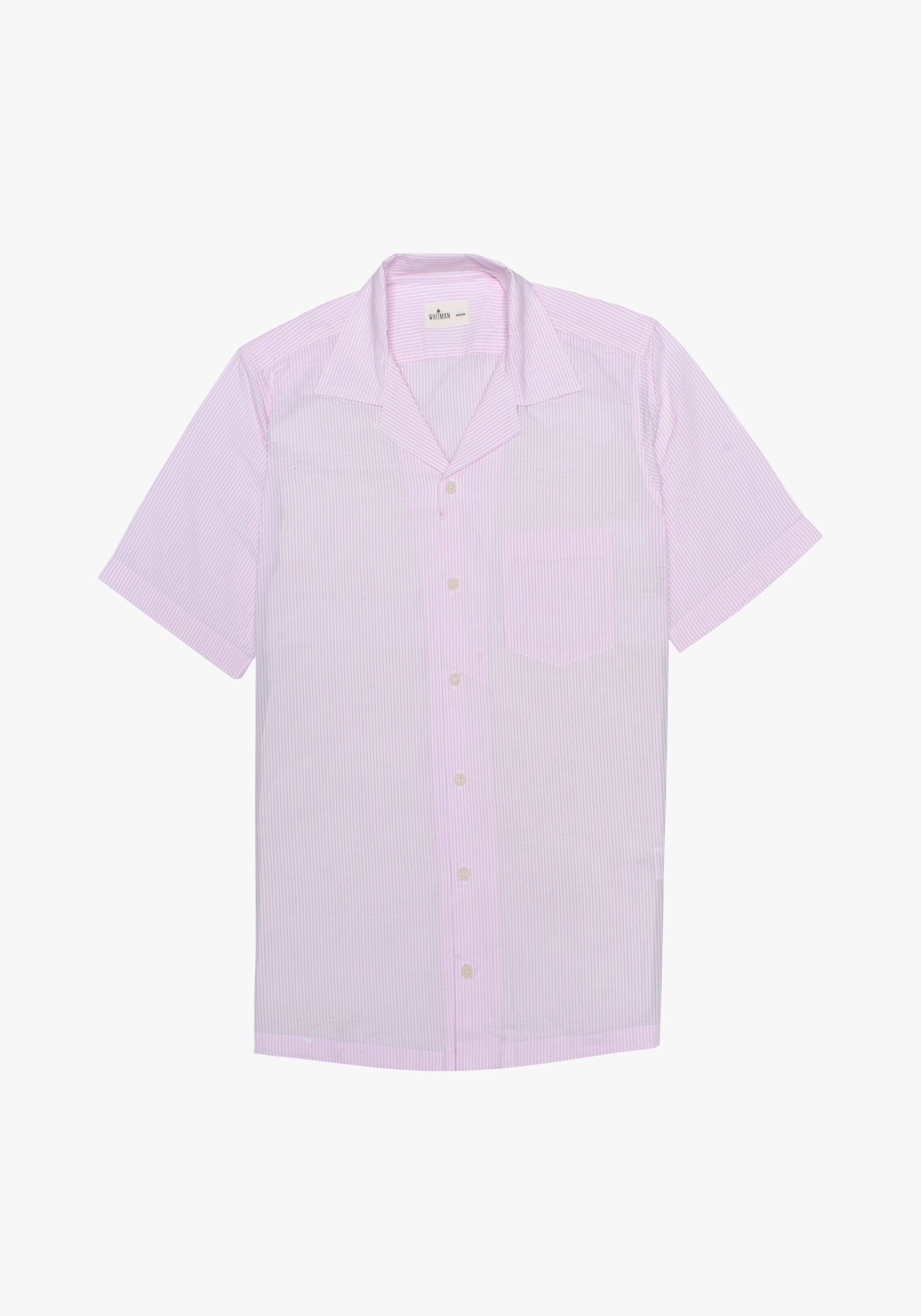 Camisa Cubana Paros Rayas Rosado Claro