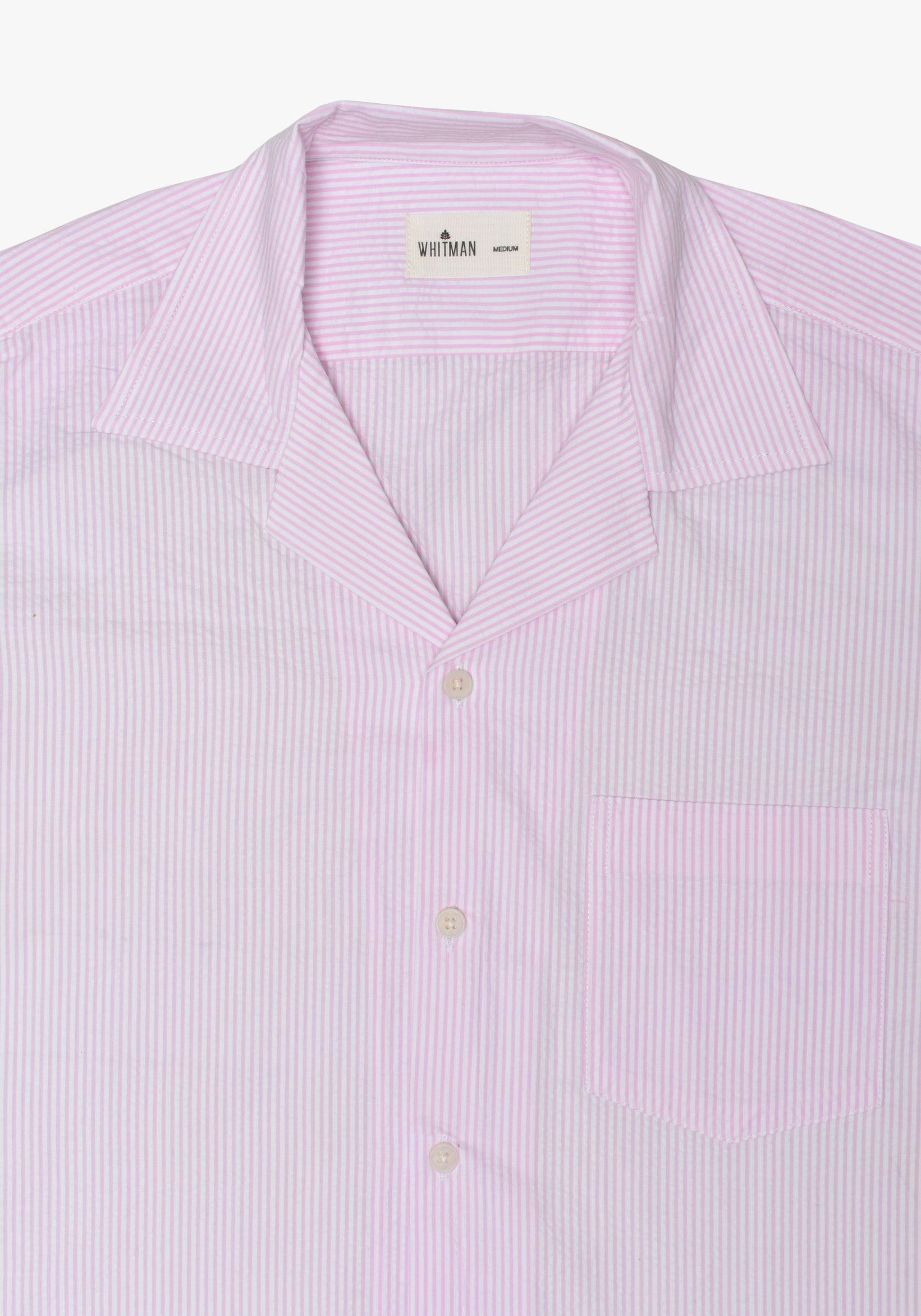 Camisa Cubana Paros Rayas Rosado Claro