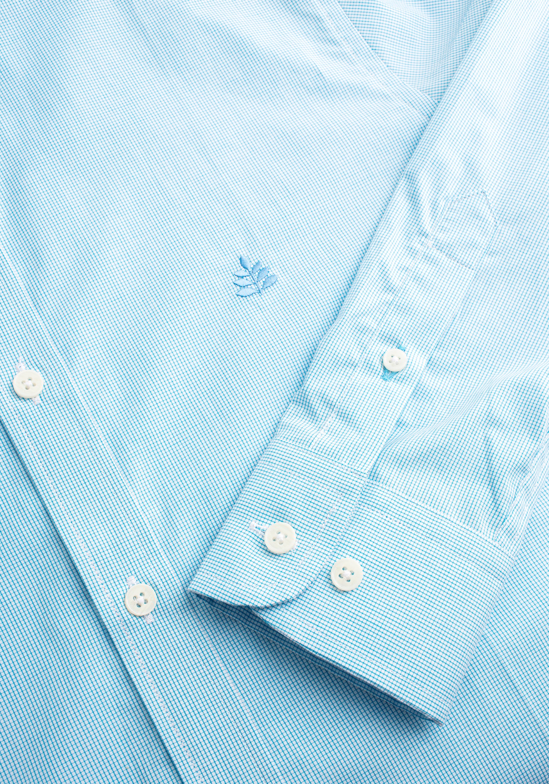 Camisa H CBD Cuadros Peq L-Ant Azul Medio
