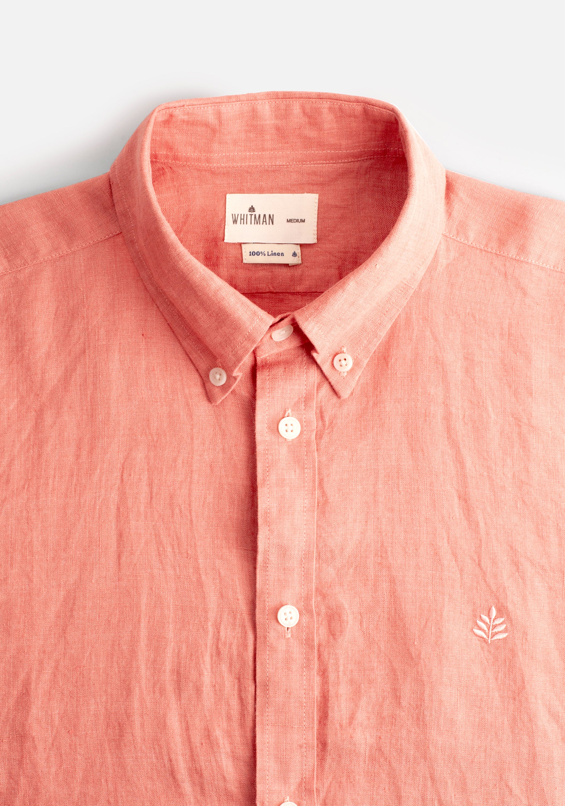 Camisa H CBD Lino Unicolor Palo De Rosa L-Atn