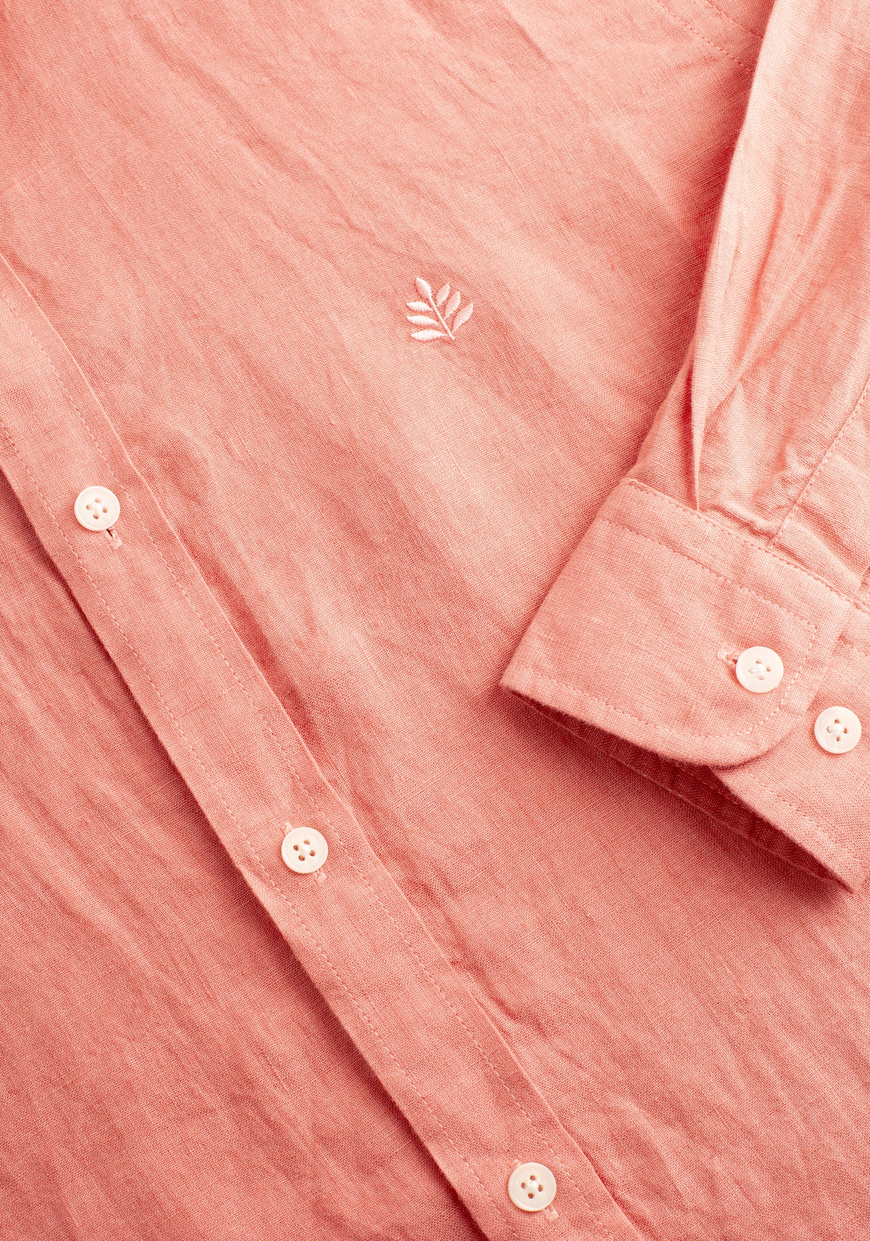 Camisa H CBD Lino Unicolor Palo De Rosa L-Atn