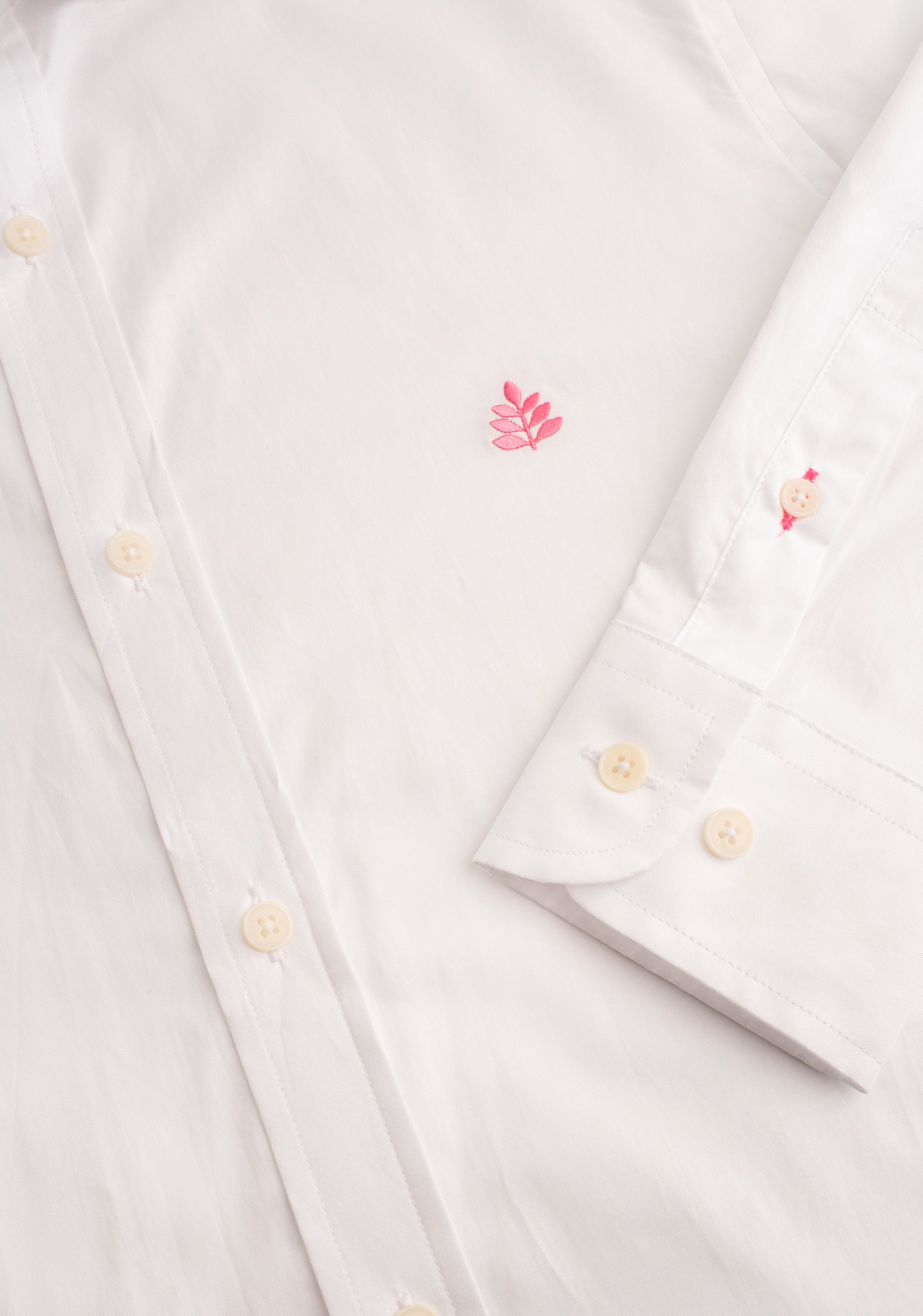 Camisa H CBD Unicolor L-Fucsia Blanco