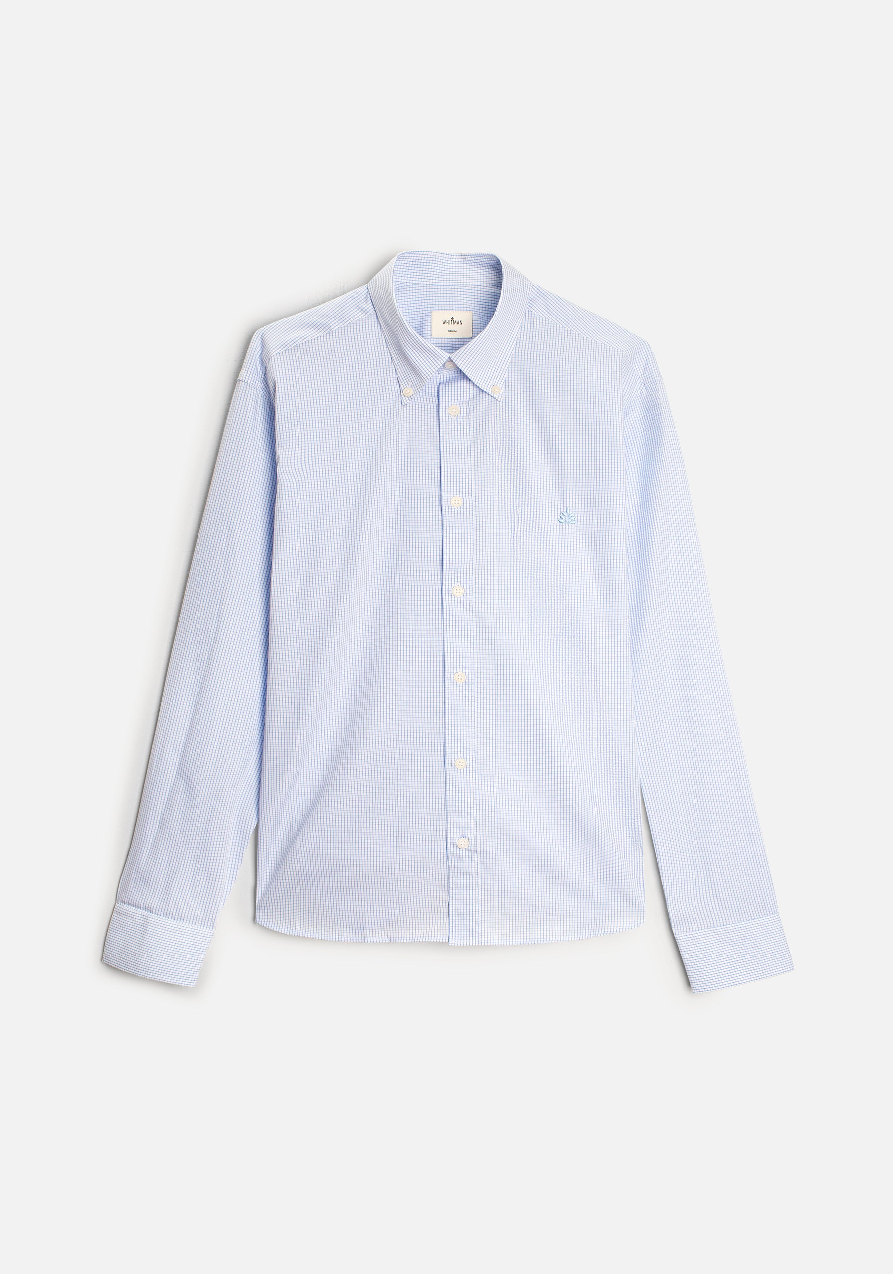 Camisa H CBD Cuadros Med L-Atn Azul Claro