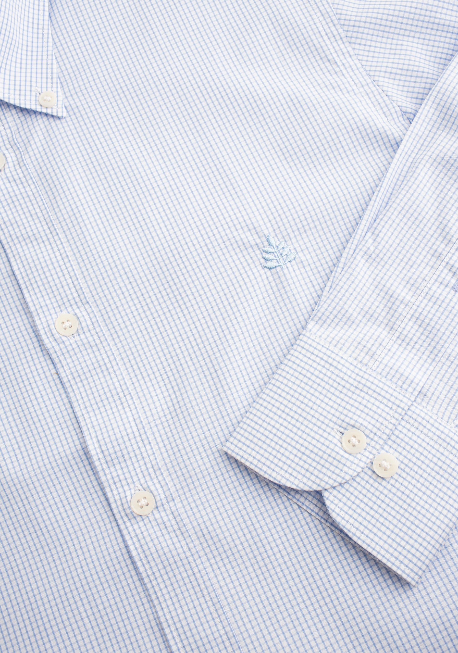 Camisa H CBD Cuadros Med L-Atn Azul Claro