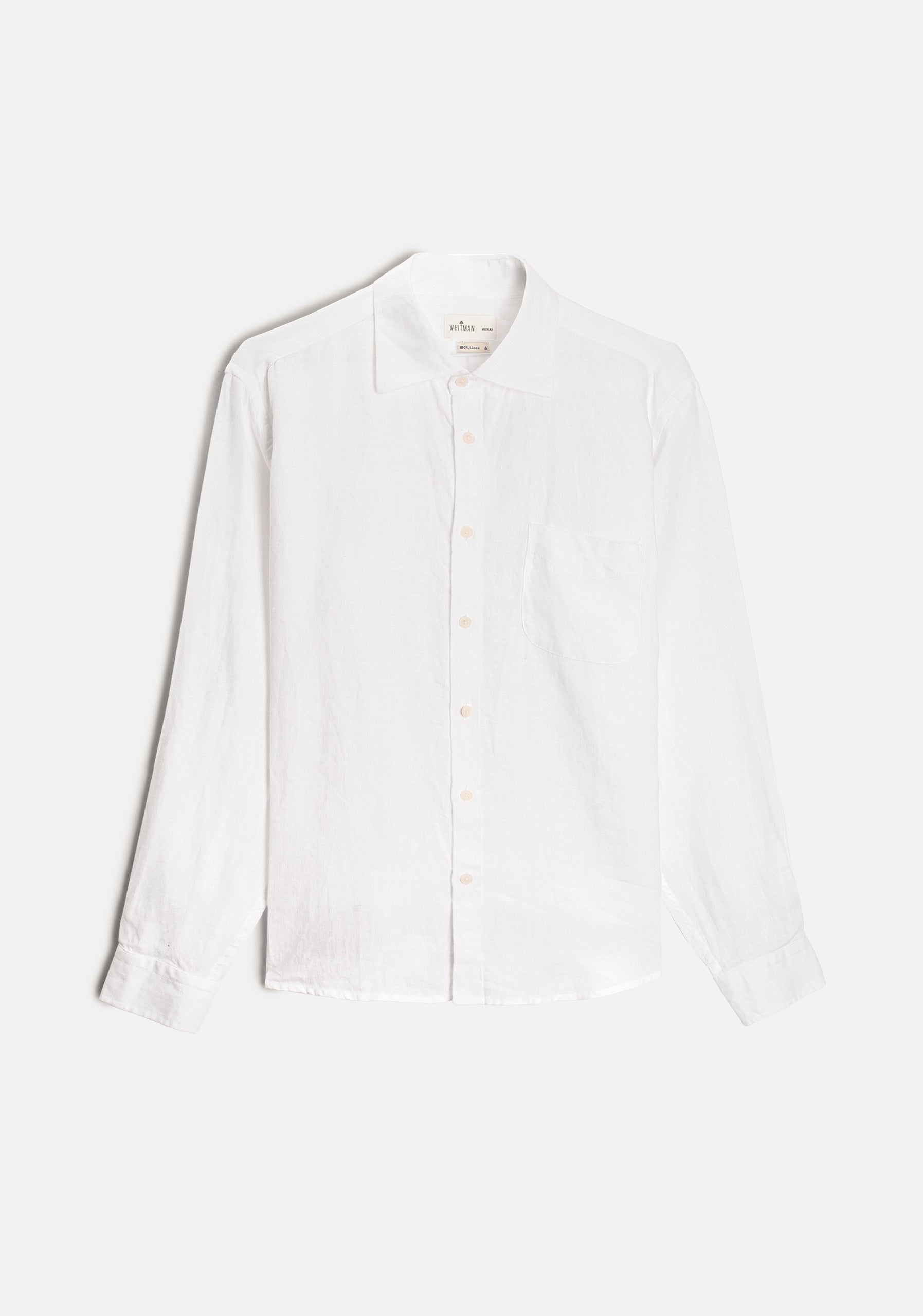 Camisa H CI Lino Unicolor Bols Blanco