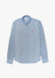 Camisa Lino Lineas Azul