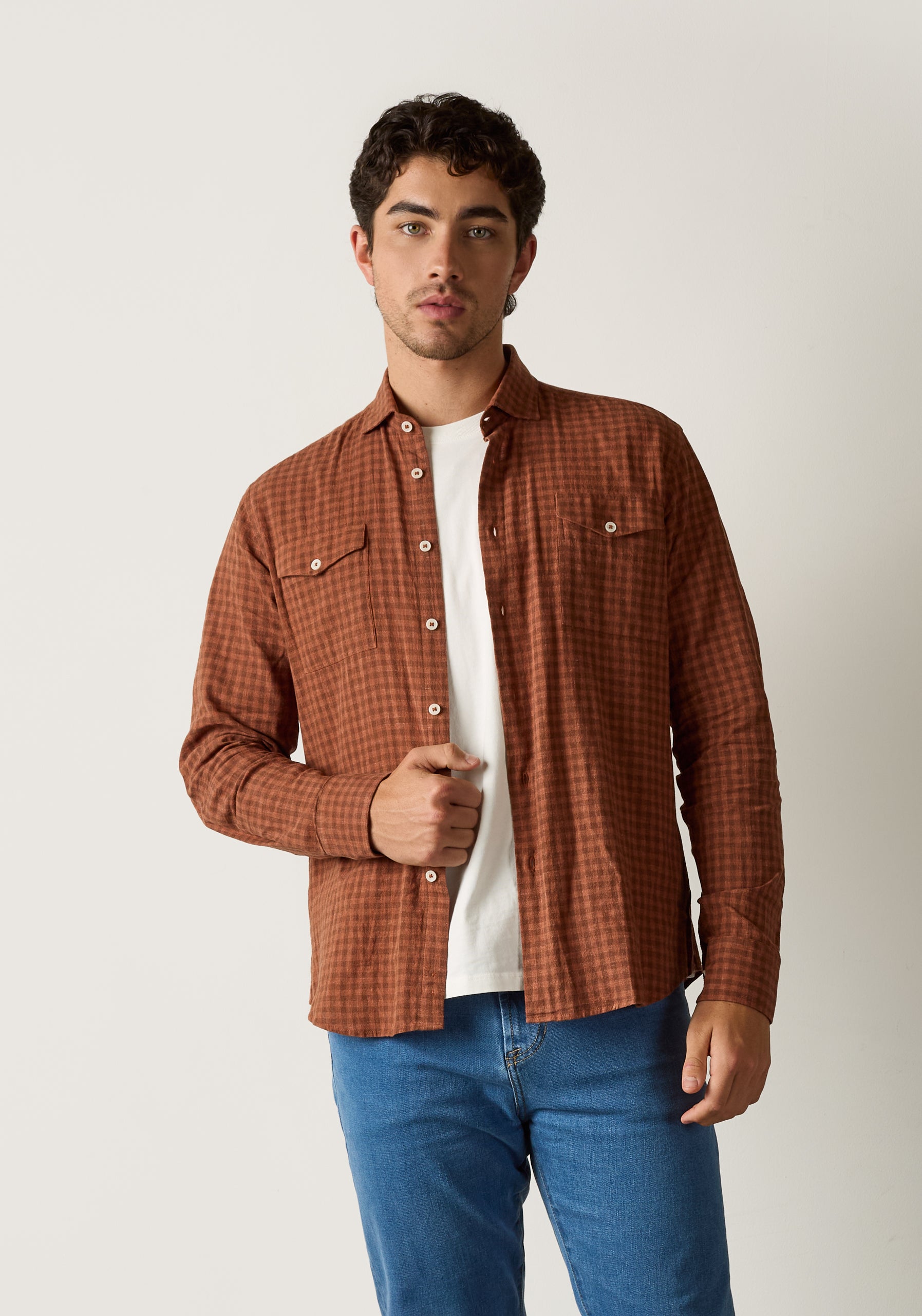 Camisa H CF Laurence Cuadros Med Terracota