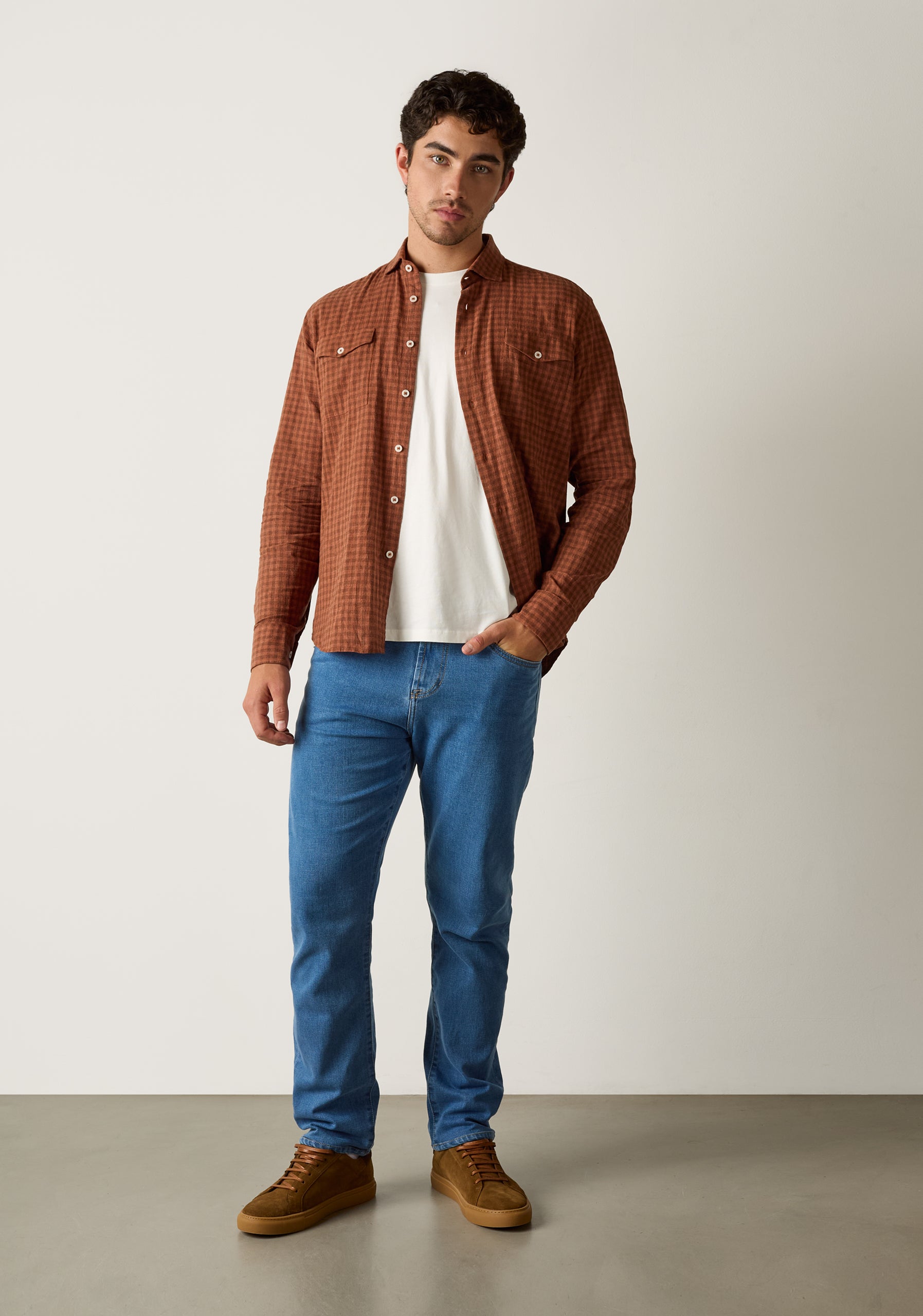 Camisa H CF Laurence Cuadros Med Terracota