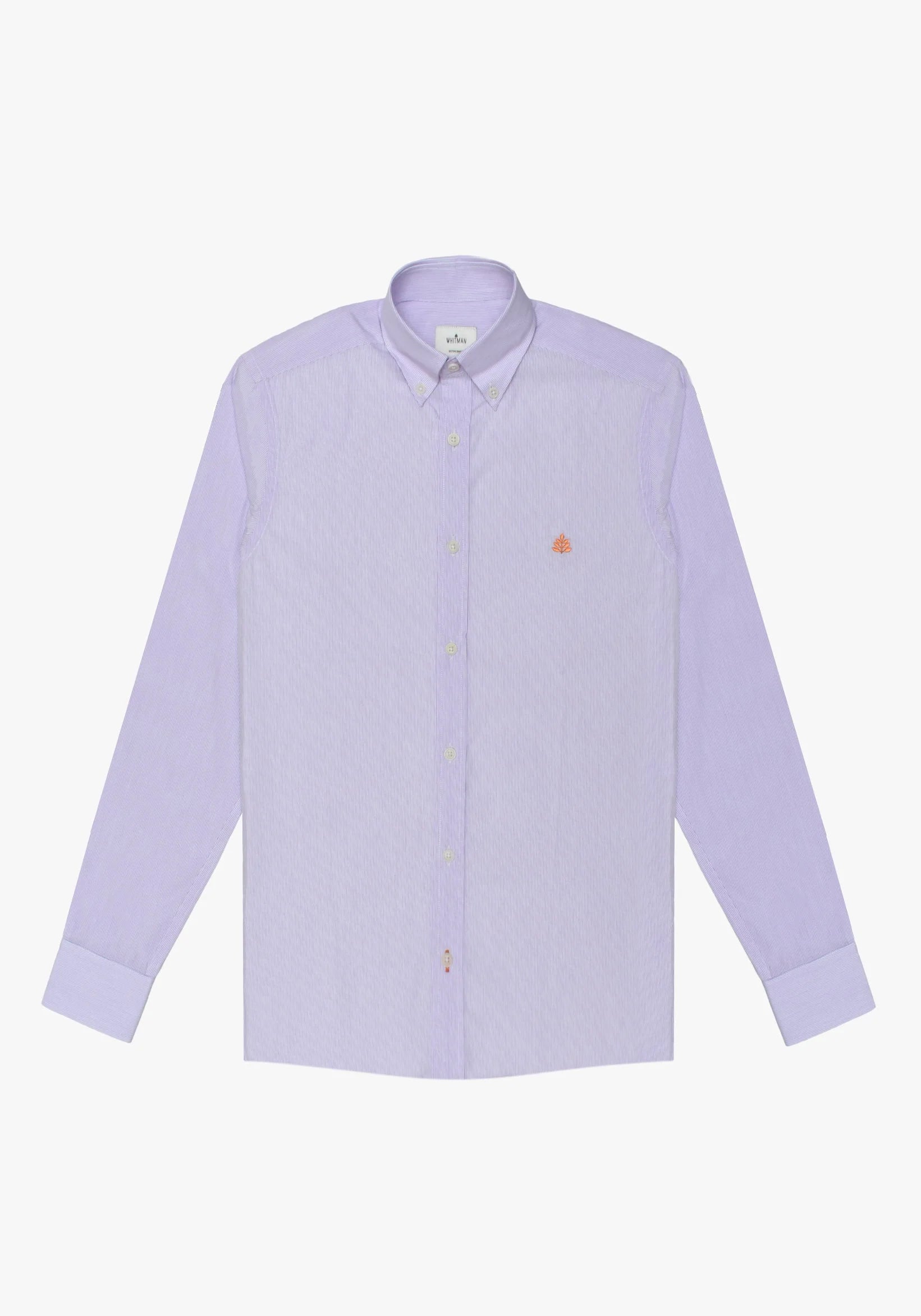 Camisa Whitman Líneas Delgadas Lila - Blanco Cuello Button Down