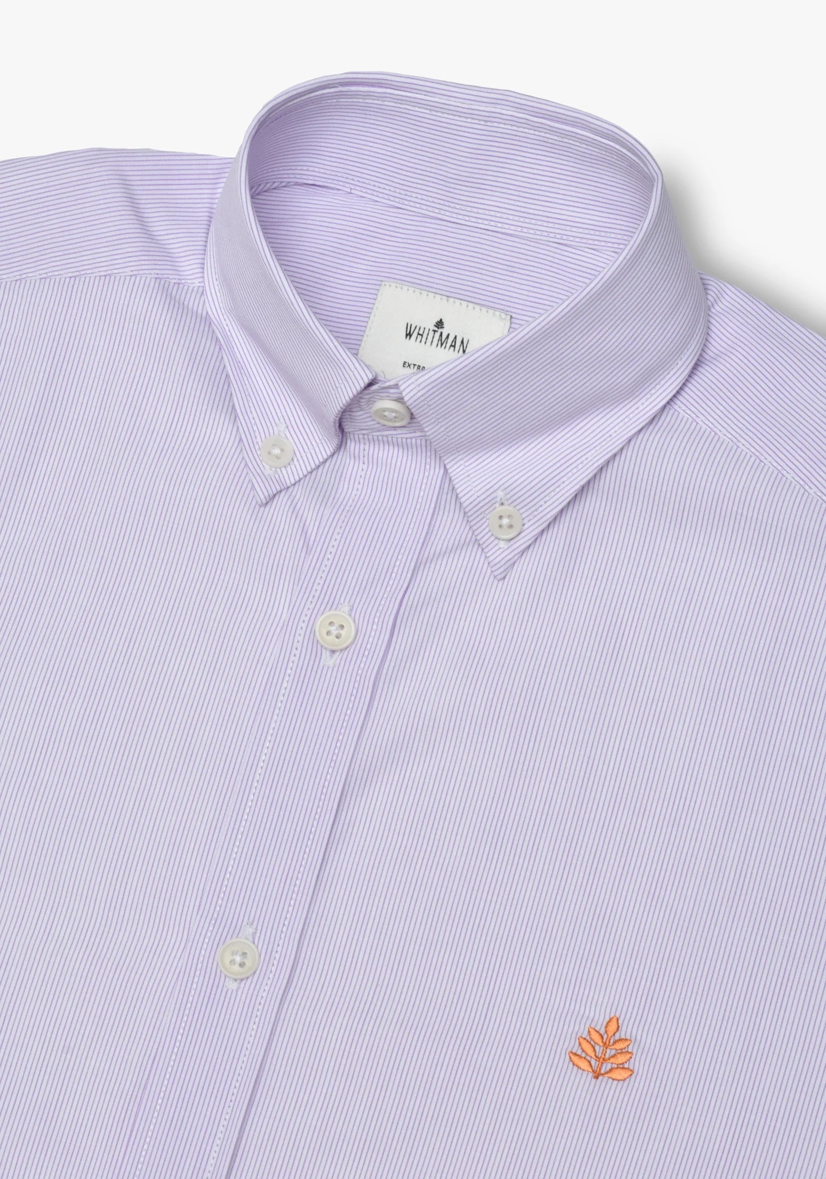 Camisa Whitman Líneas Delgadas Lila - Blanco Cuello Button Down