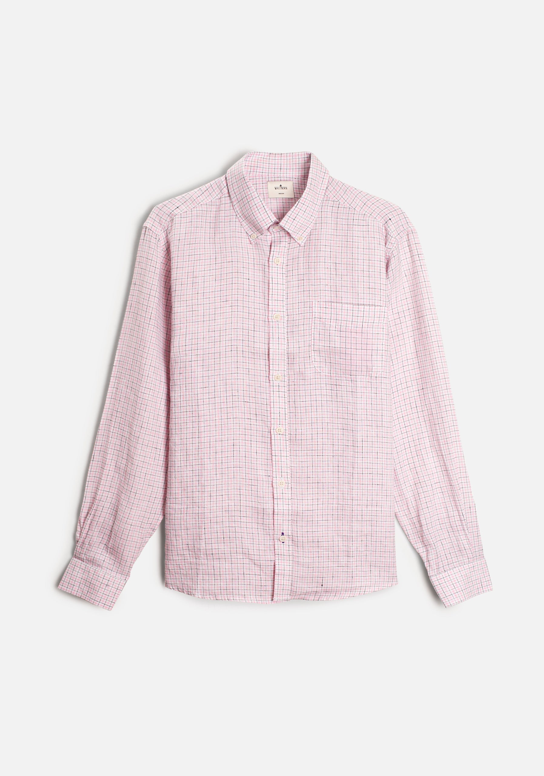 Camisa Lino Cbd Cuadros Blanco - Rosado - Negro