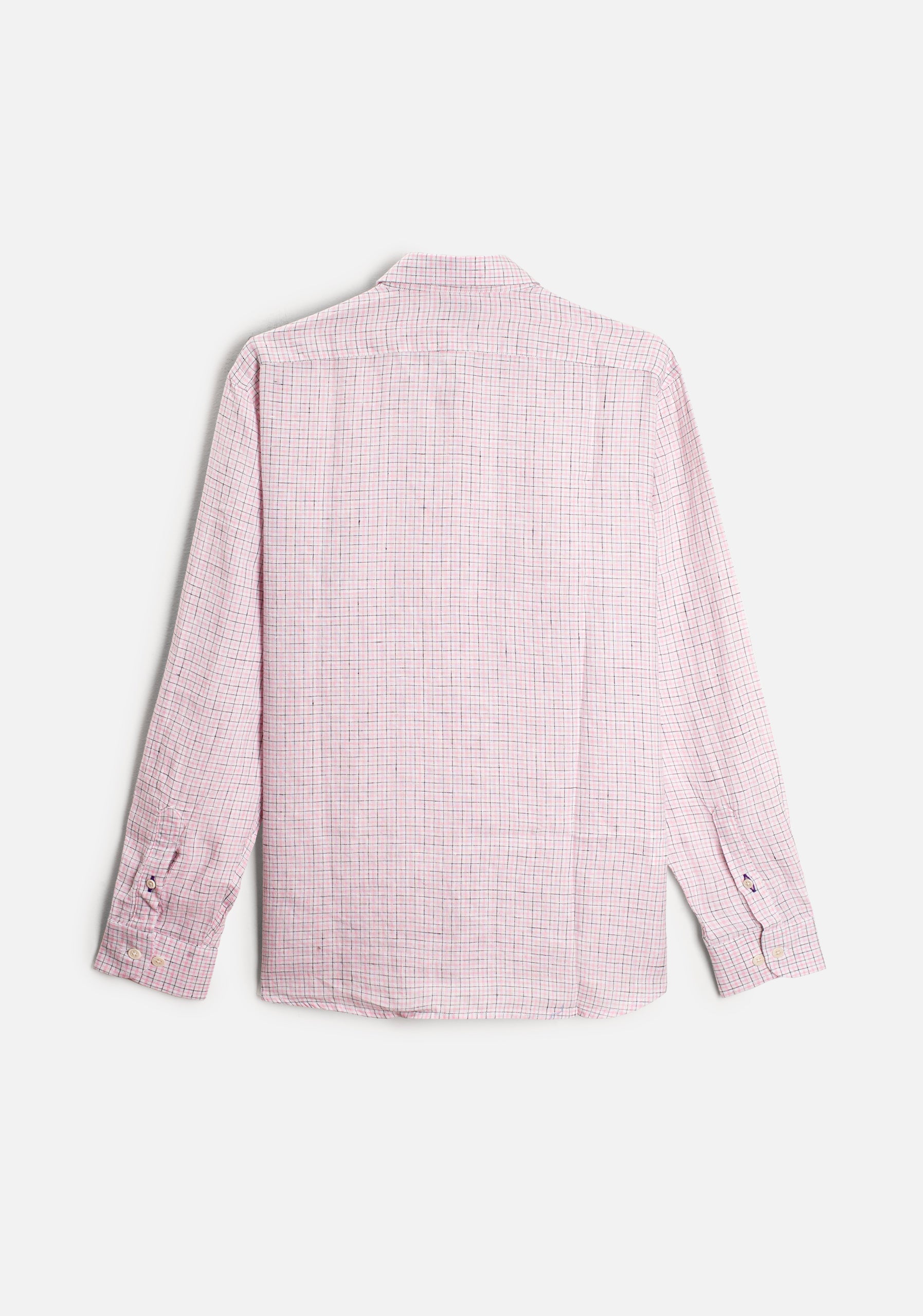 Camisa Lino Cbd Cuadros Blanco - Rosado - Negro